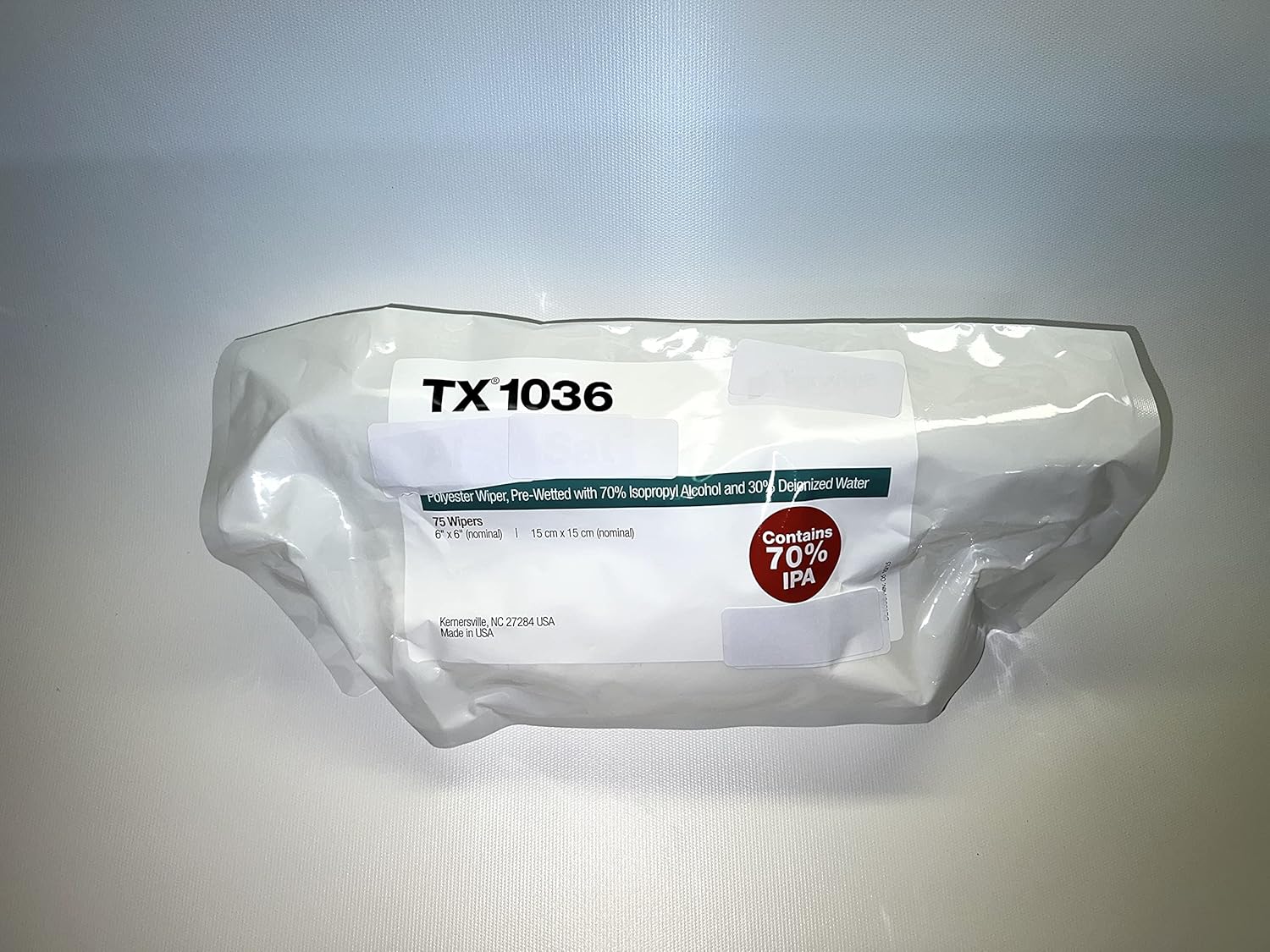 TX1036 AlphaStat Presaturated (70% ISO/DI Water) Wipes, 6" x 6", 75/Bag