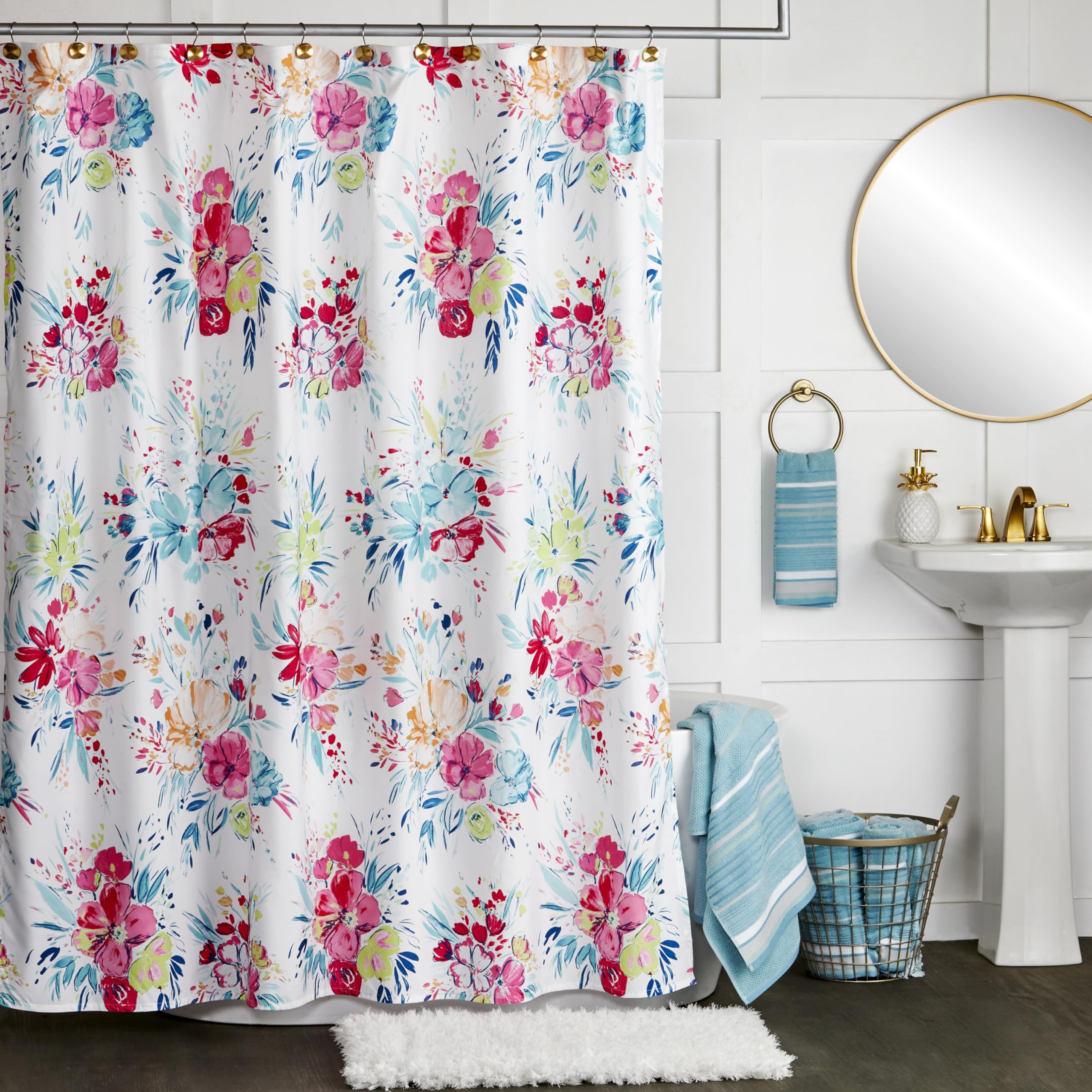 SKL Home Seabrook Stripe - Juego de 2 Toallas de baño, 2 Toallas de Mano, Color Verde Azulado