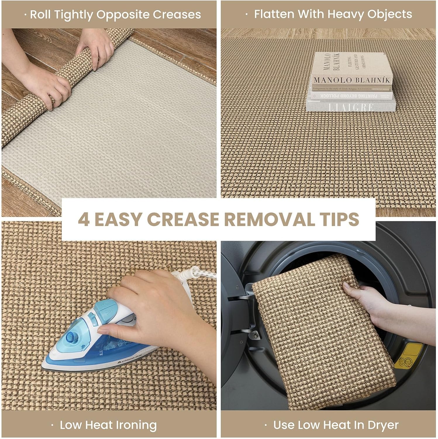 IOHOUZE Washable Runner Rug 3x10 Non Slip Rubber Backed Long Hallway Runner Entryway Runner Indoor, Kitchen Rugs Woven Cotton Floor Carpet for Hall Entrance, Orange/Tan/Brown - Image 2