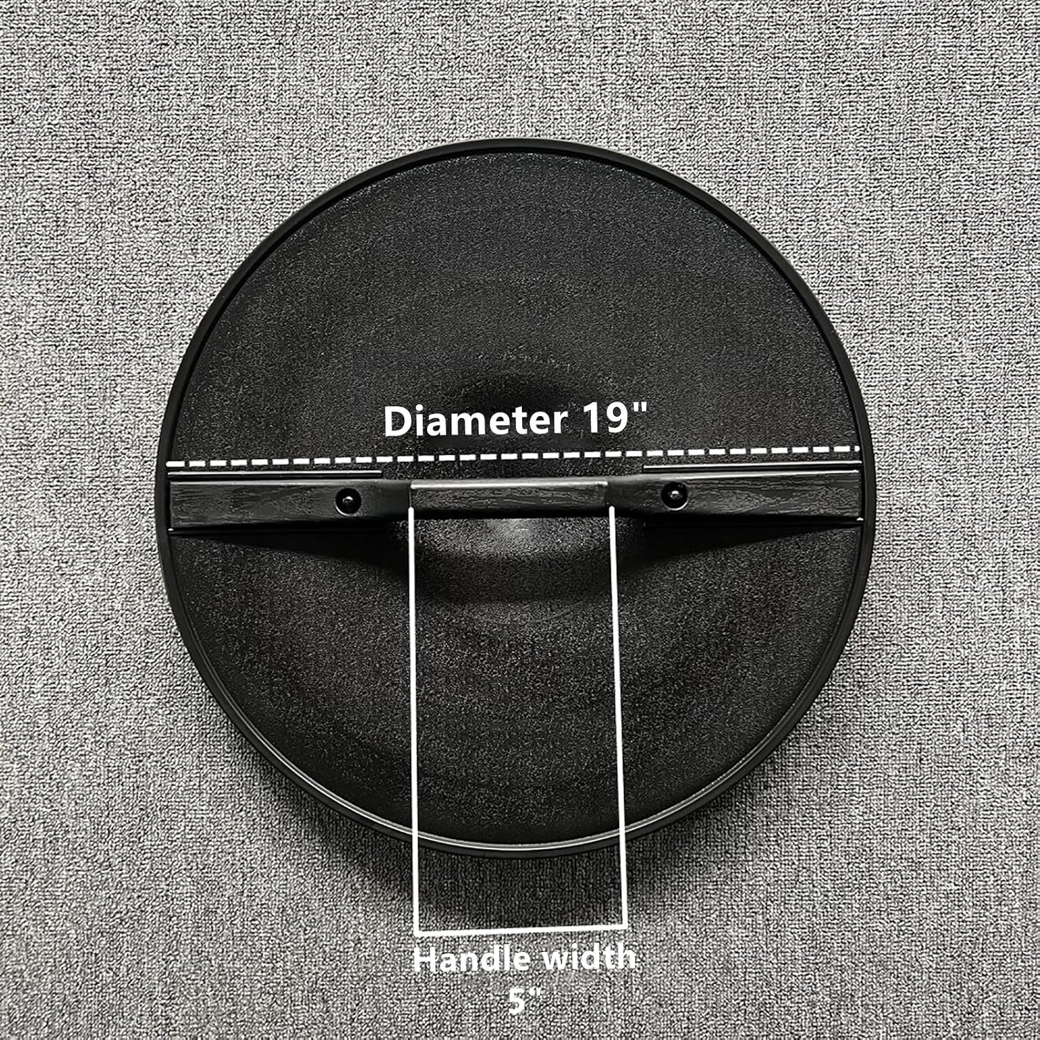 Solid Rubber Combat Training Round Shield, Safe Durable Martial Arts Self Defense Drills LARP Prop for Cosplay or Film Use, 19" Diameter, Black