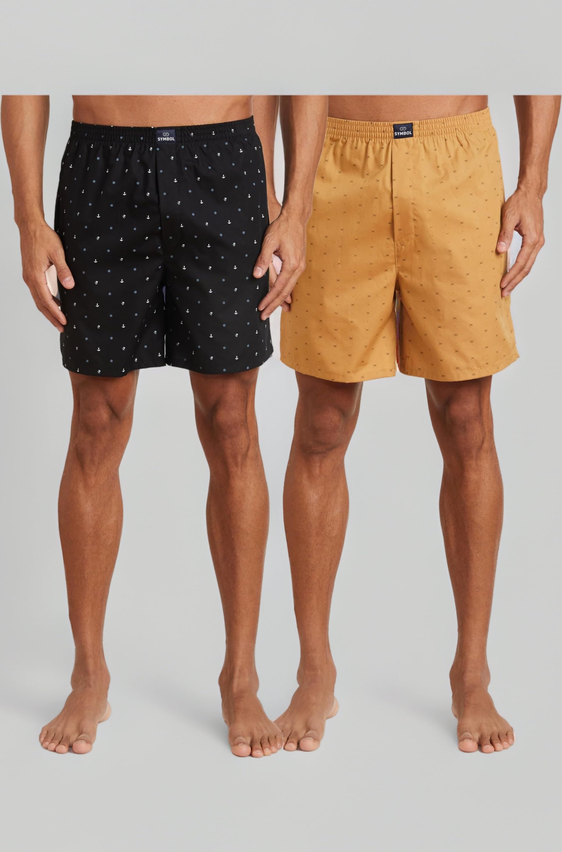 Men's Cotton Printed Boxer Shorts (Combo Pack of 2) Casual | Underwear | Half Pants | Short Pant - Regular Fit with Back Pocket