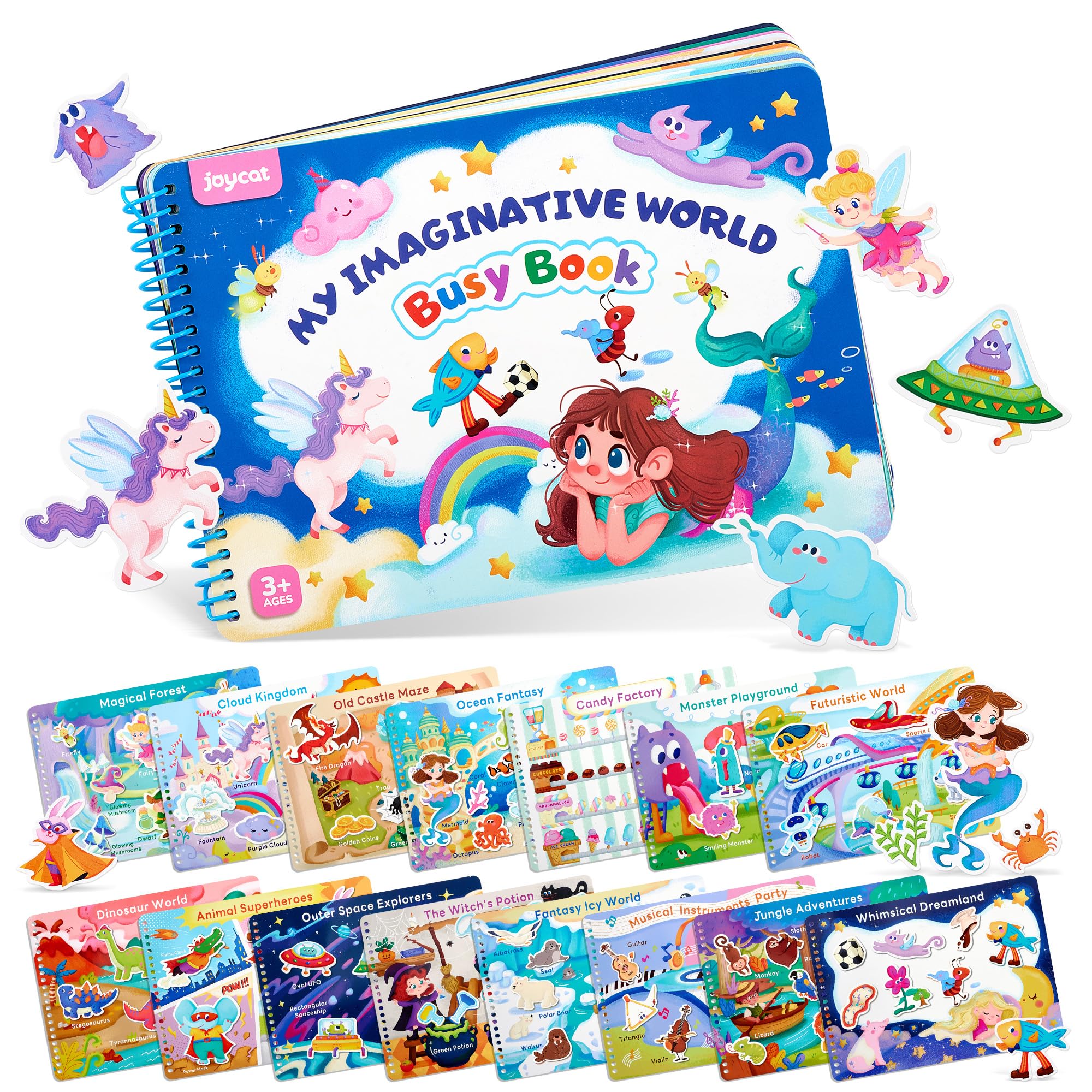 JoyCat Imagination Busy Book for Toddlers Ages 3-5, English