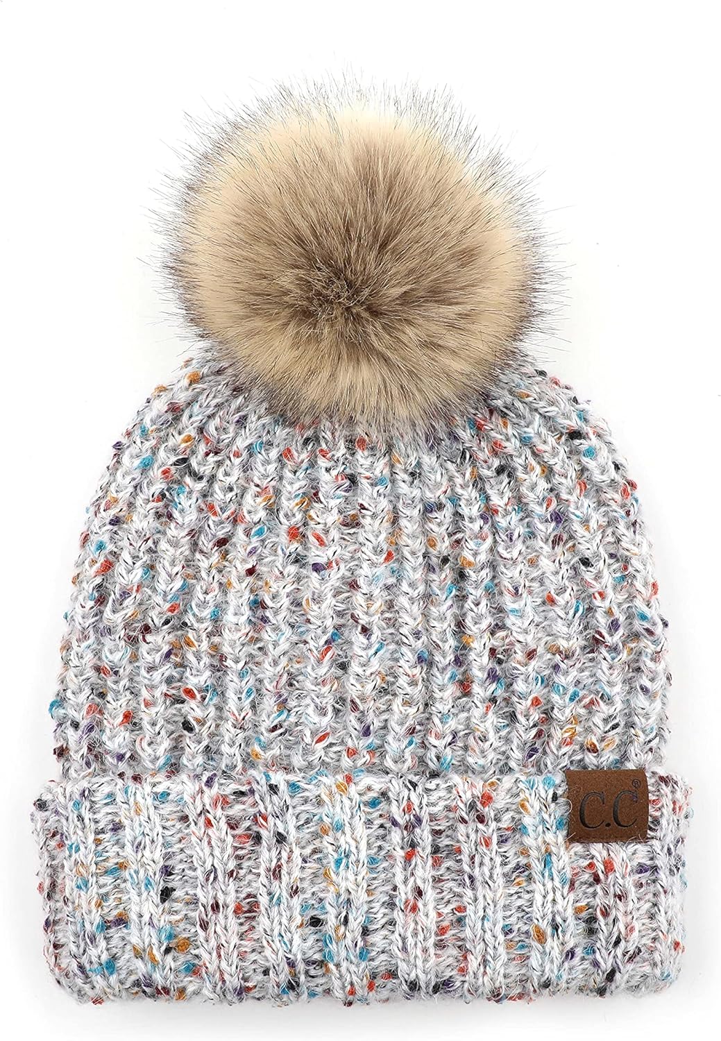 C.C Exclusives Women's Winter Seed Stitched Confetti Pom Beanie Hat (HAT-1816)(HAT-2214)(HAT-2085)(HAT-3841) - Image 2