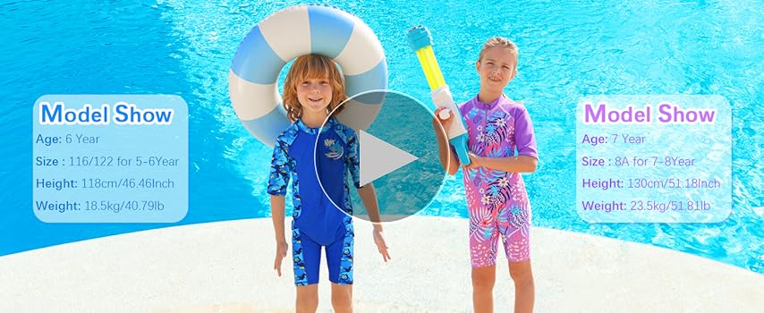 Amazon.com: TFJH E Girls Short Sleeve Swimwear 1pcs Rash
