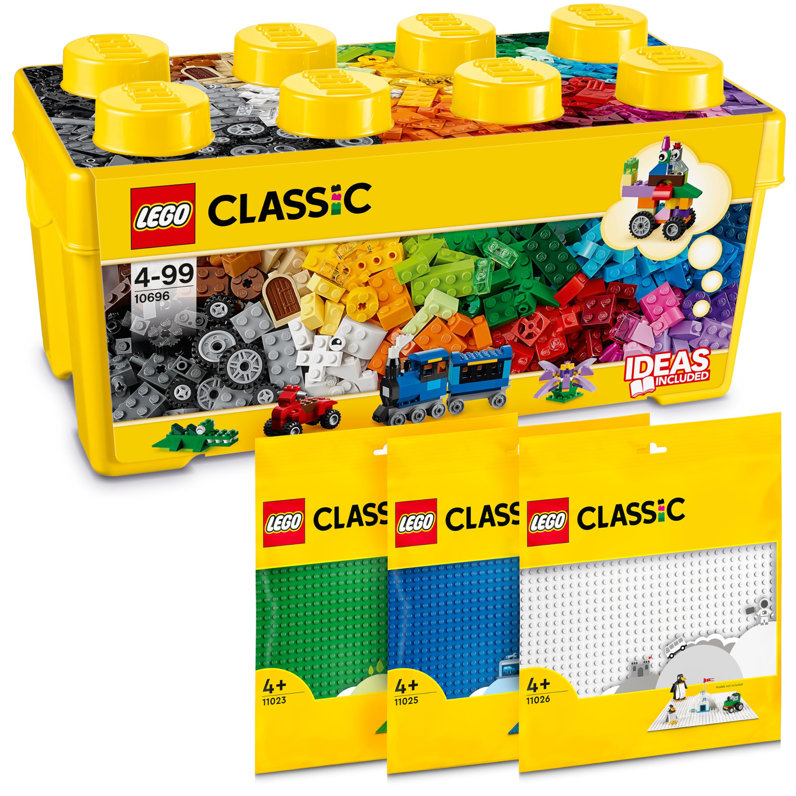 LEGO Classic Building Blocks Box + Plates Green, Blue and White, Starter Set for Children from 4 Years โ image 1
