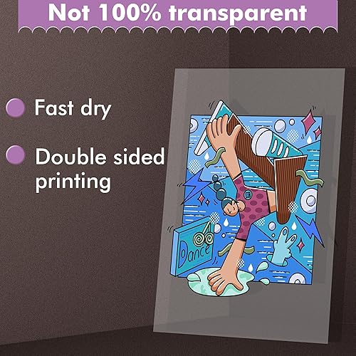 Miniatura 6 de Koala - Película de transparencia láser, 100 paquetes de papel transparente a color para OHP, película transparente para proyector de 8.5 x 11