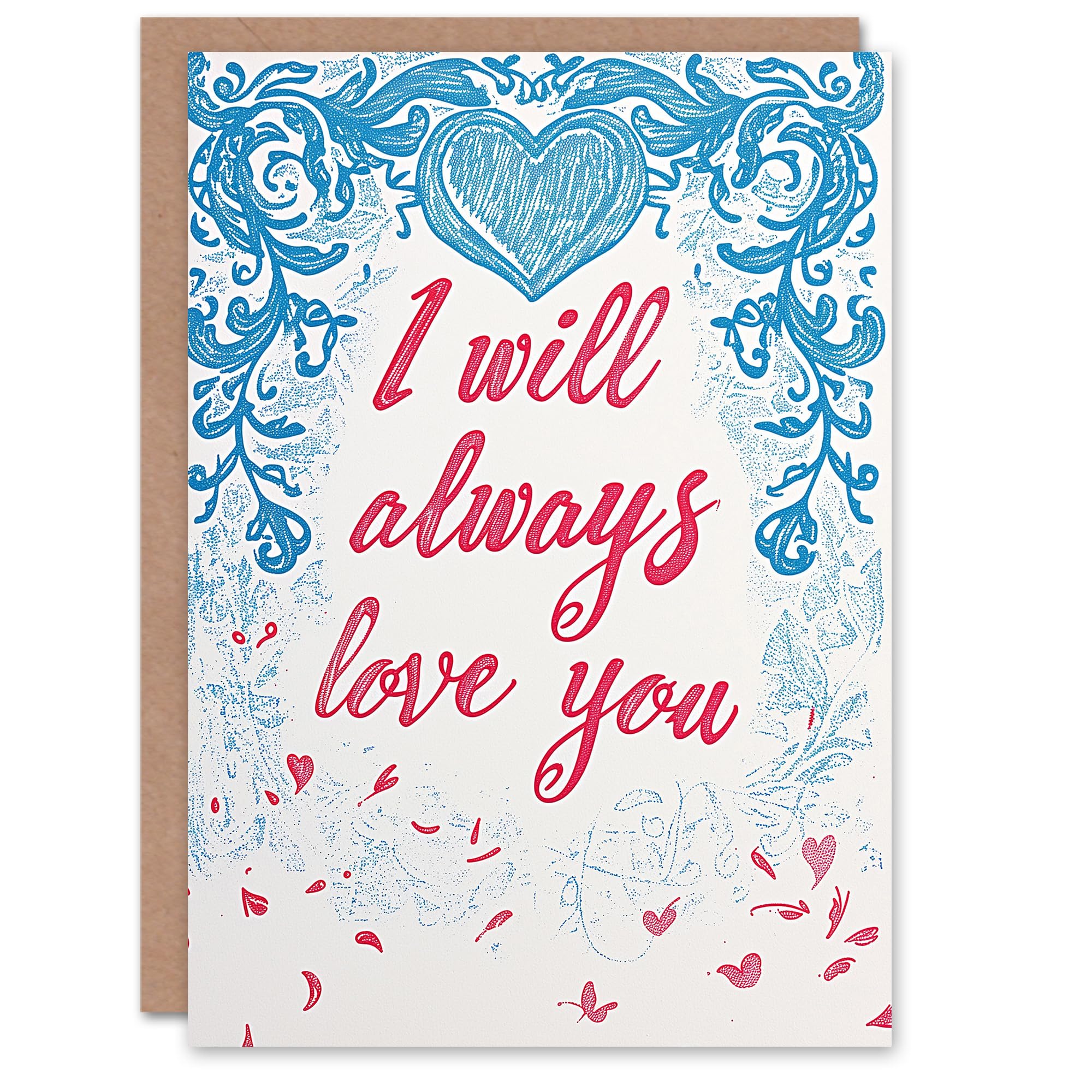 Artery8 Valentines Day Greeting Card Always Love You Heart Ornamental Design For Her Wife Partner