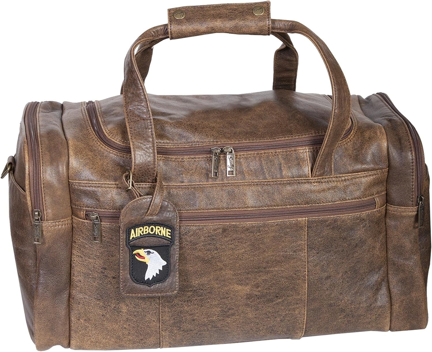 Scully Squadron Duffel w/81 Aero Squadron Luggage Tag Antique Brown One Size