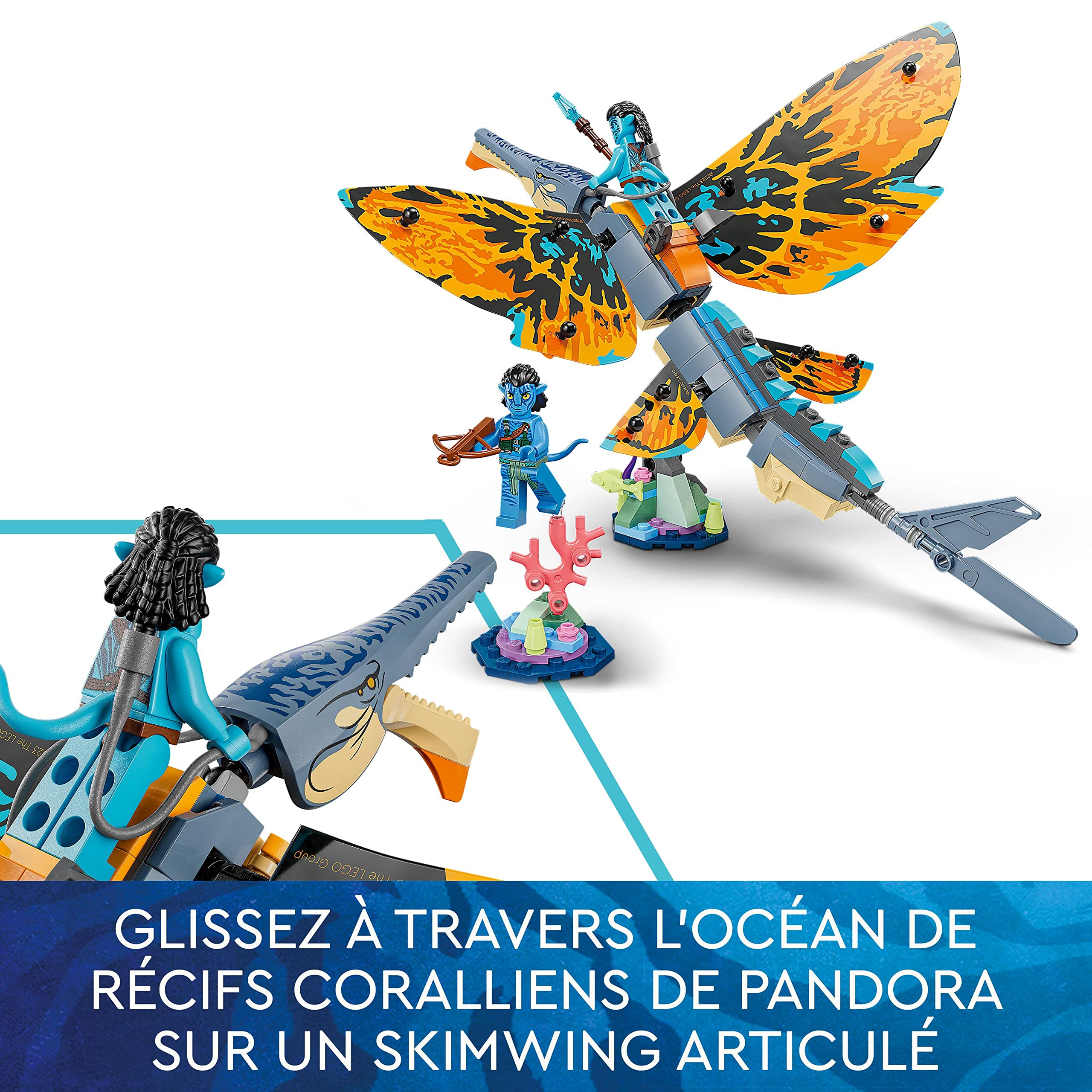 LEGO Avatar L’Aventure du Skimwing - Jouet avec Minifigurines de Jake Sully et Tonowari et Animal du Film : La Voie de l'eau 2022 - Idée Cadeau pour Garçons et Filles 75576