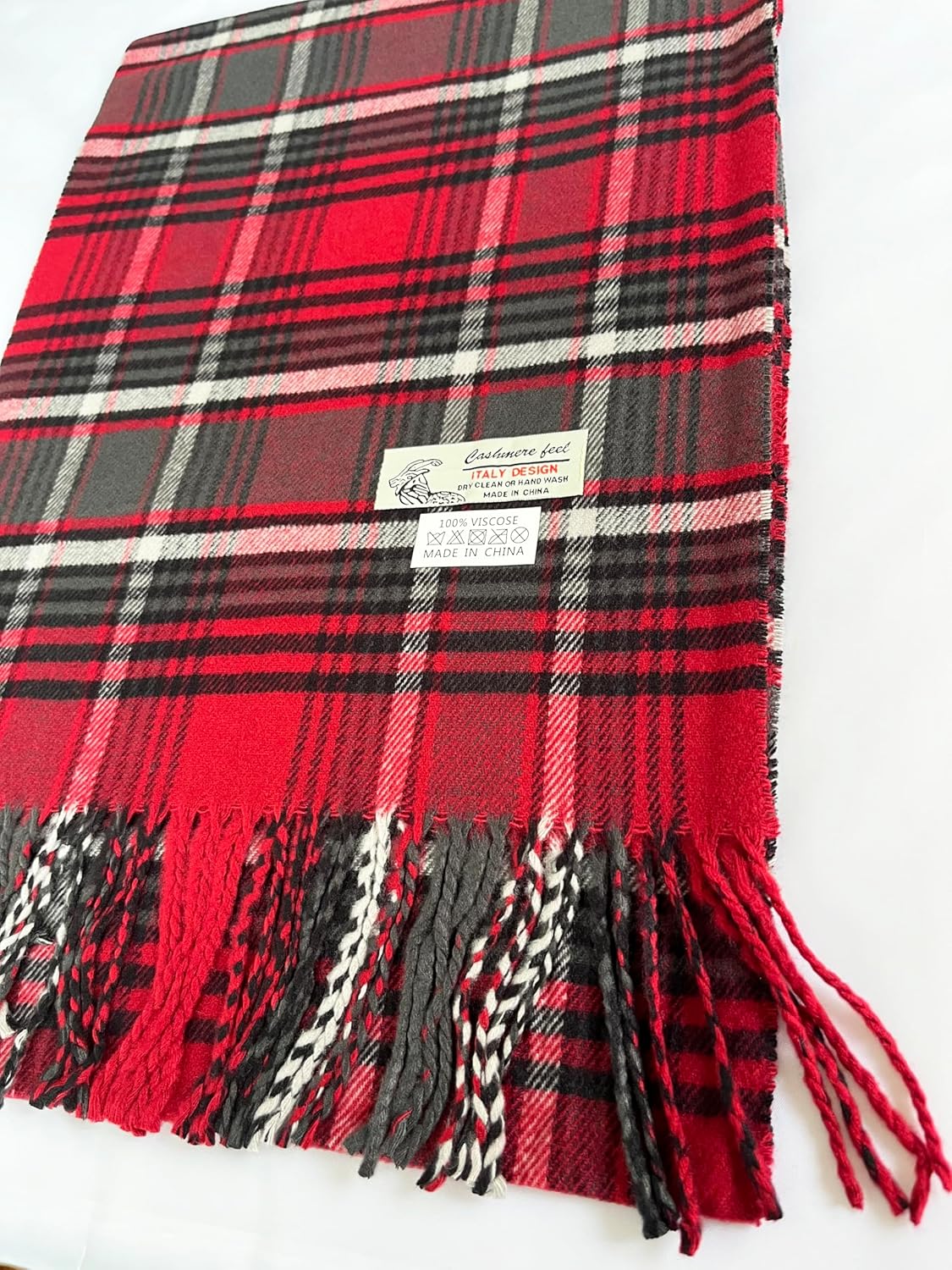 NY GOLDEN FASHION Unisex Cashmere-Feel Scarf, Tartan Plaid Pattern, 72 x 12 Inches, Winter Collection - Image 3
