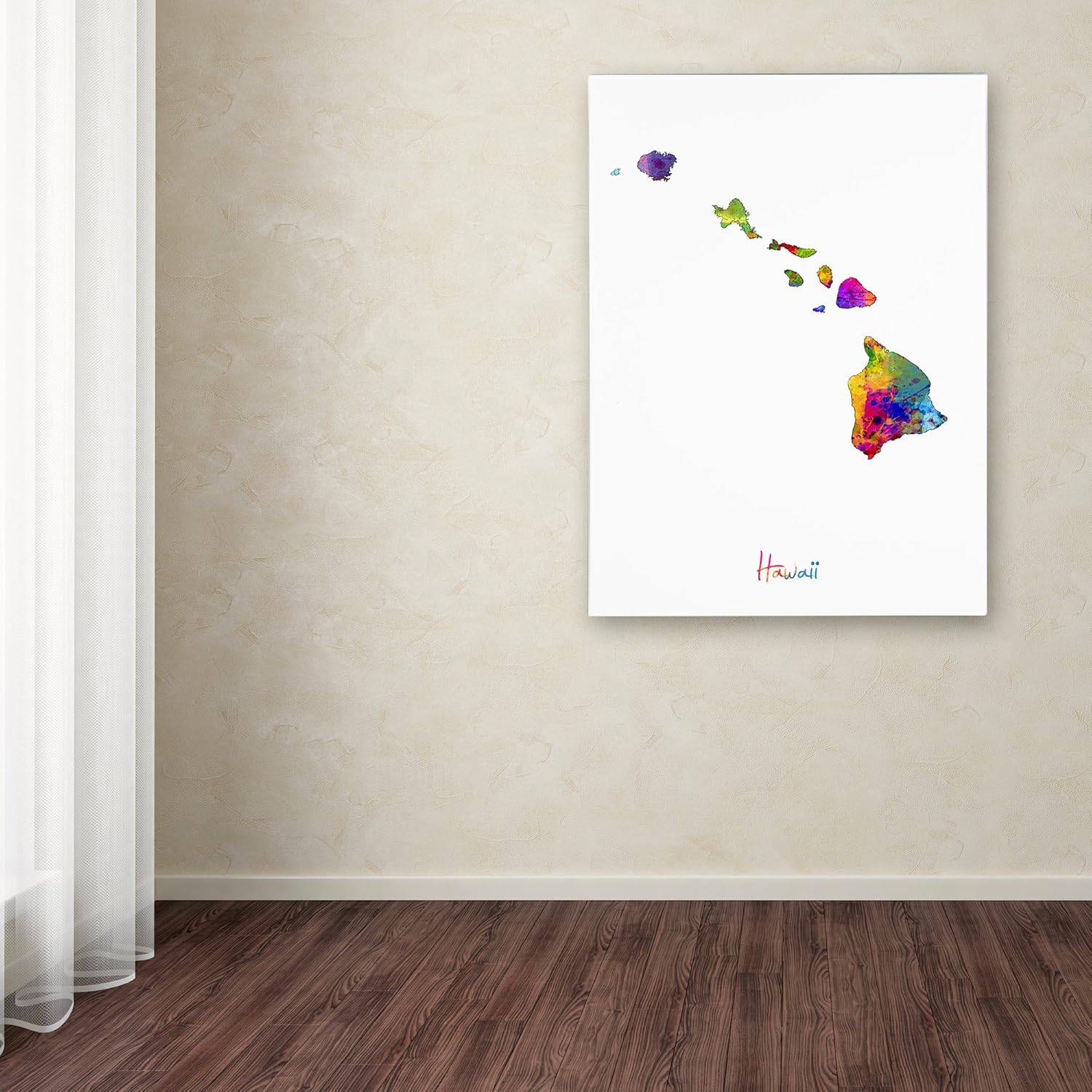 Trademark Fine Art Hawaii Map by Michael Tompsett Artwork, 14 by 19"