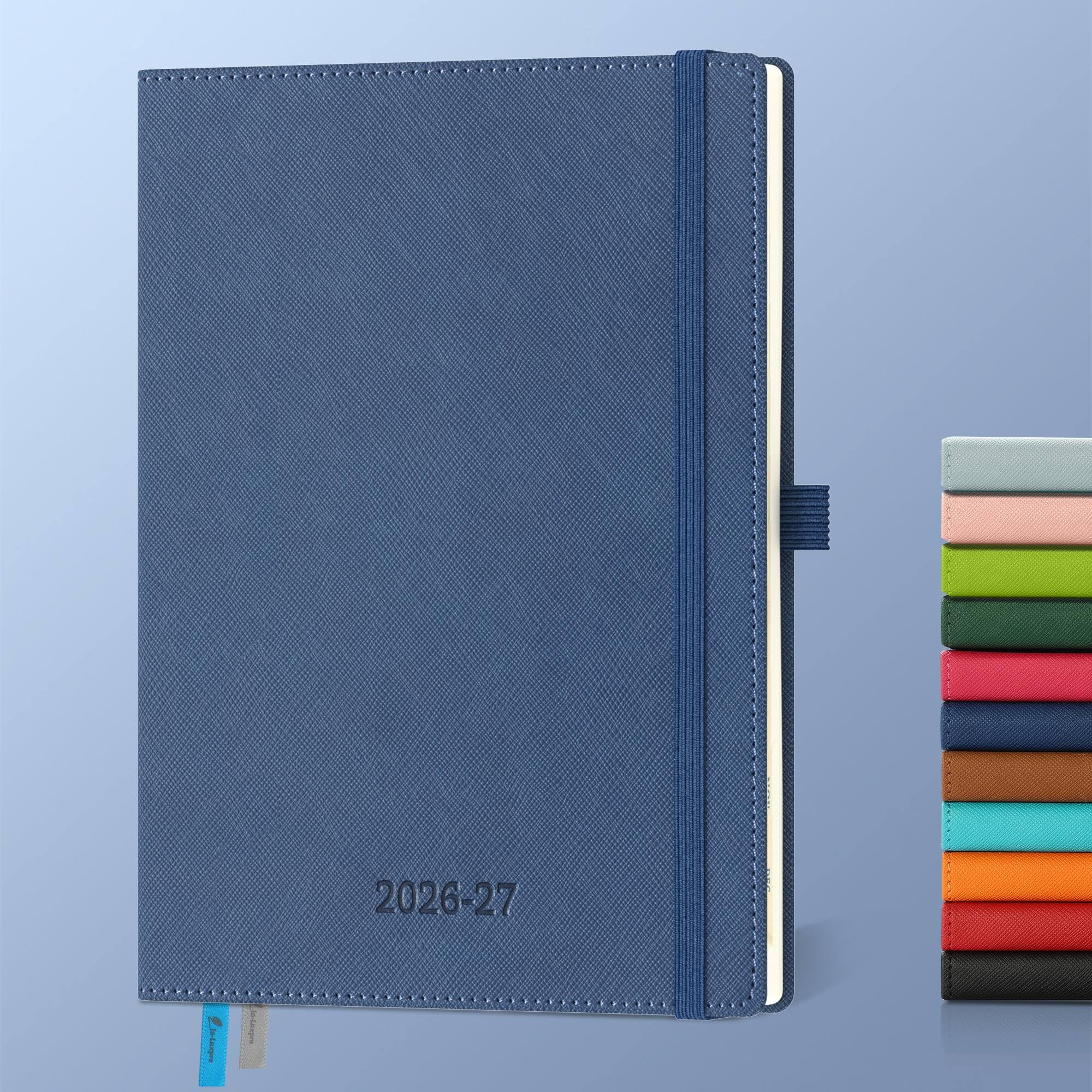 IN-LUXPRO Academic Diary 2026-2027: A5 Week to View (21.9x16.2 cm) 18 Months(Jul'26 - Dec'27) Weekly & Monthly Planner with Month Tabs & Inner Pocket, Expenses/Note Pages, PU Leather Blue