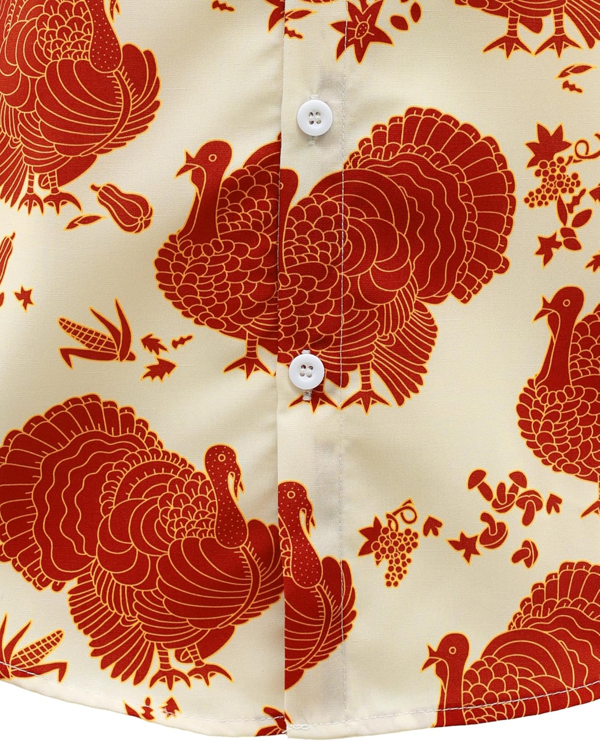 Mens Christmas Shirts Funny Turkey Thanksgiving Shirts Santa Claus Long Sleeve Button Down Shirt - Image 5