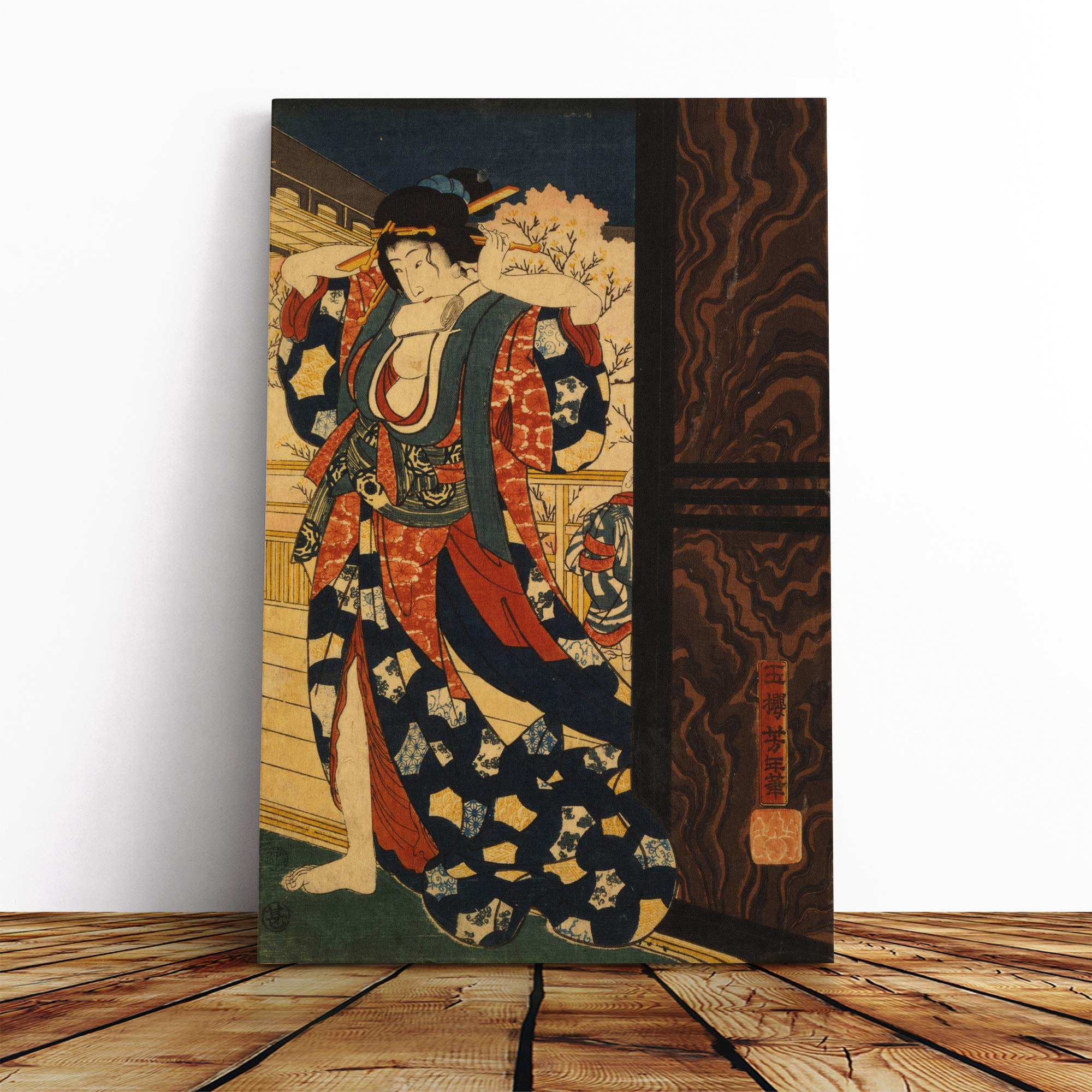 Wall Yoshitoshi Taiso Vintage Japanese Oriental Art (1) Canvas Print | Gallery Wrapped 30mm Frame Wall Art | 30x20 inches | Ready to Hang | Asian Picture | Living Room Bedroom Lounge Office
