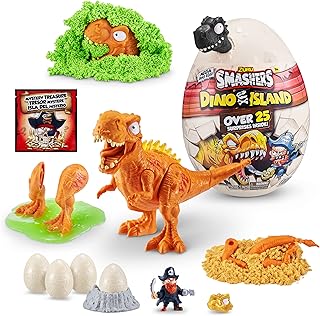 Smashers Dino Island Mega Egg T-Rex Toy by ZURU, Dinosaur Toys for Kids 5+, Includes 25 Surprises - Great Filled with Slime, Sand and More, Ages 5+