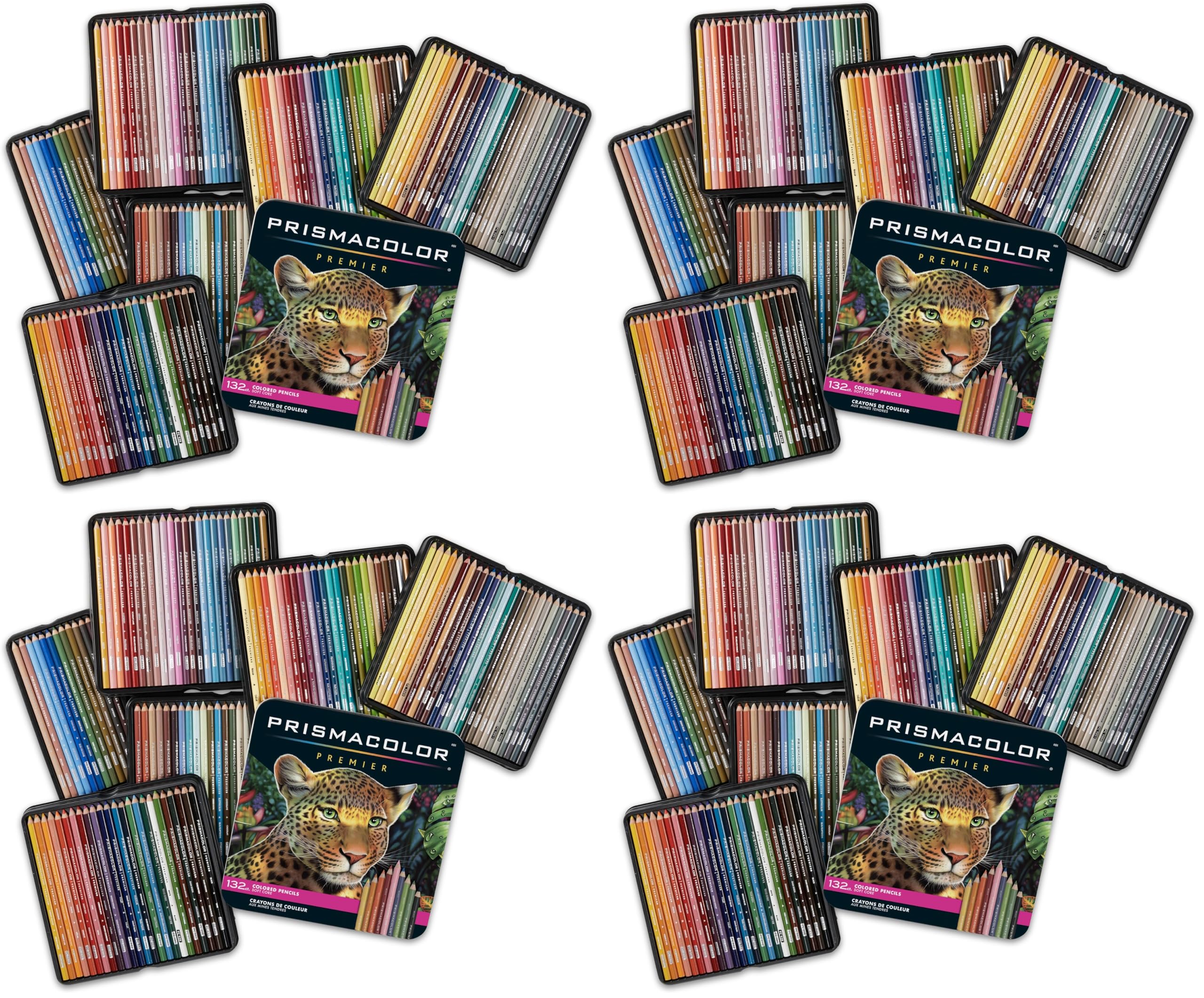 Prismacolor Premier Colored Pencils, Soft Core, Assorted Colors, Durable, Vibrant, Ultra-Smooth, Adult Coloring, Drawing, Sketching, Arts &amp; Crafts, 132 Count (Pack of 4)