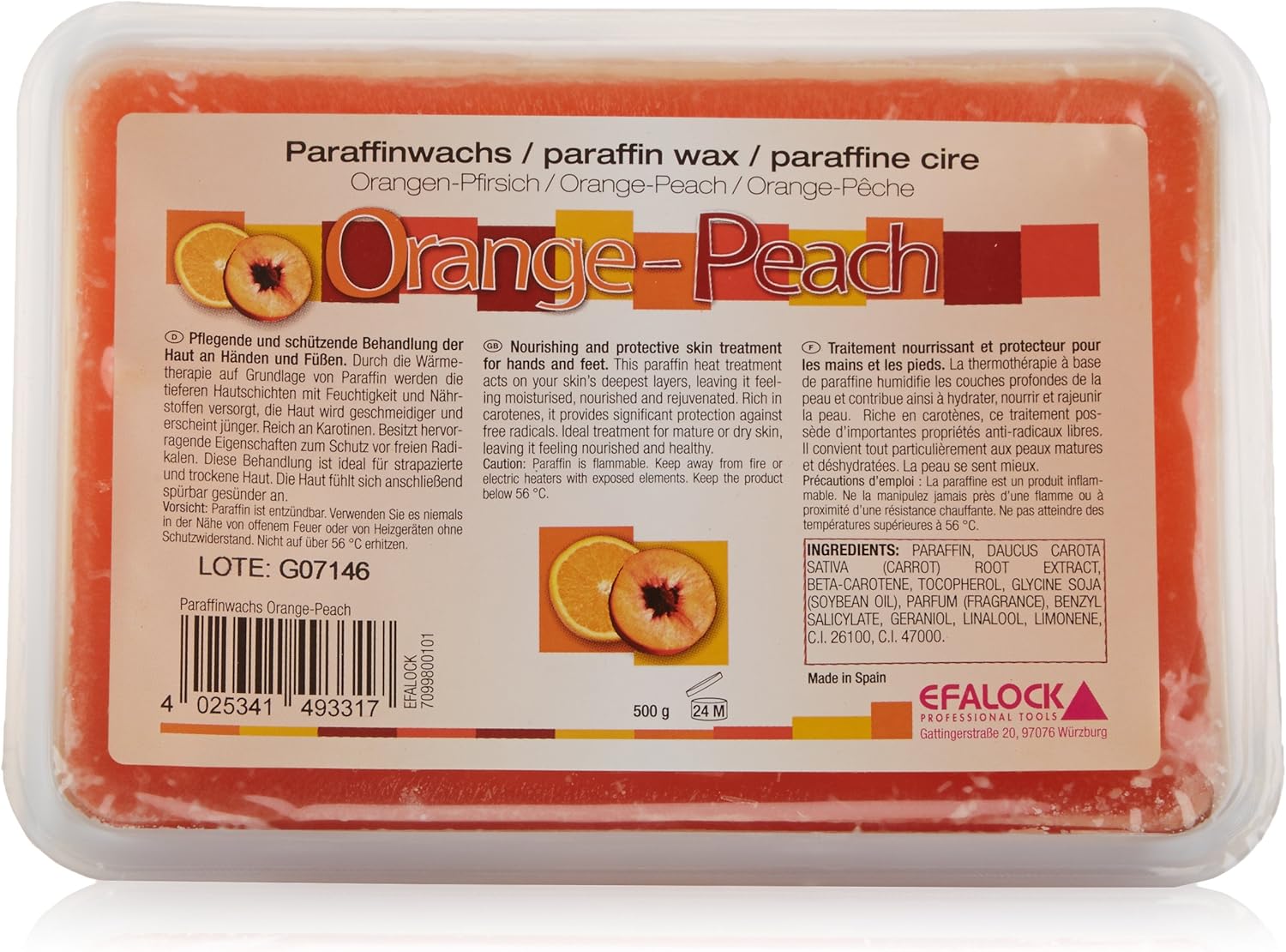 Parafina EFALOCK Orange-pesca 500g, Lote 1 Paquete (1 x 0,5 kg)