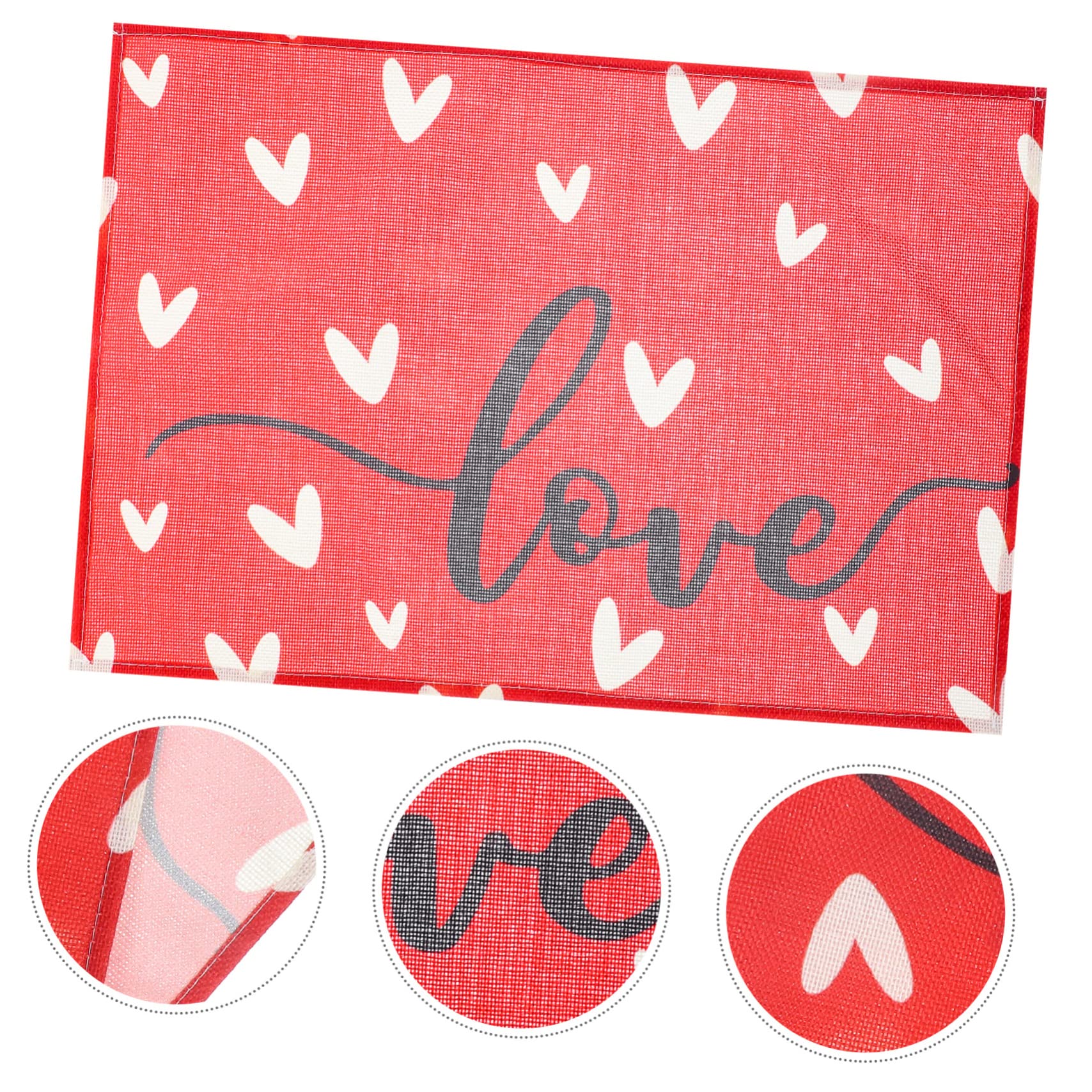 Amosfun 5 Juegos Mantel Occidental Placas De Cargador Manteles De Corcho Decoración Hogar Home Decor Funda Mesa Mantel De La Cena Decoraciones del Día De San Valentín Linaza Rojo 4 Uds * 5