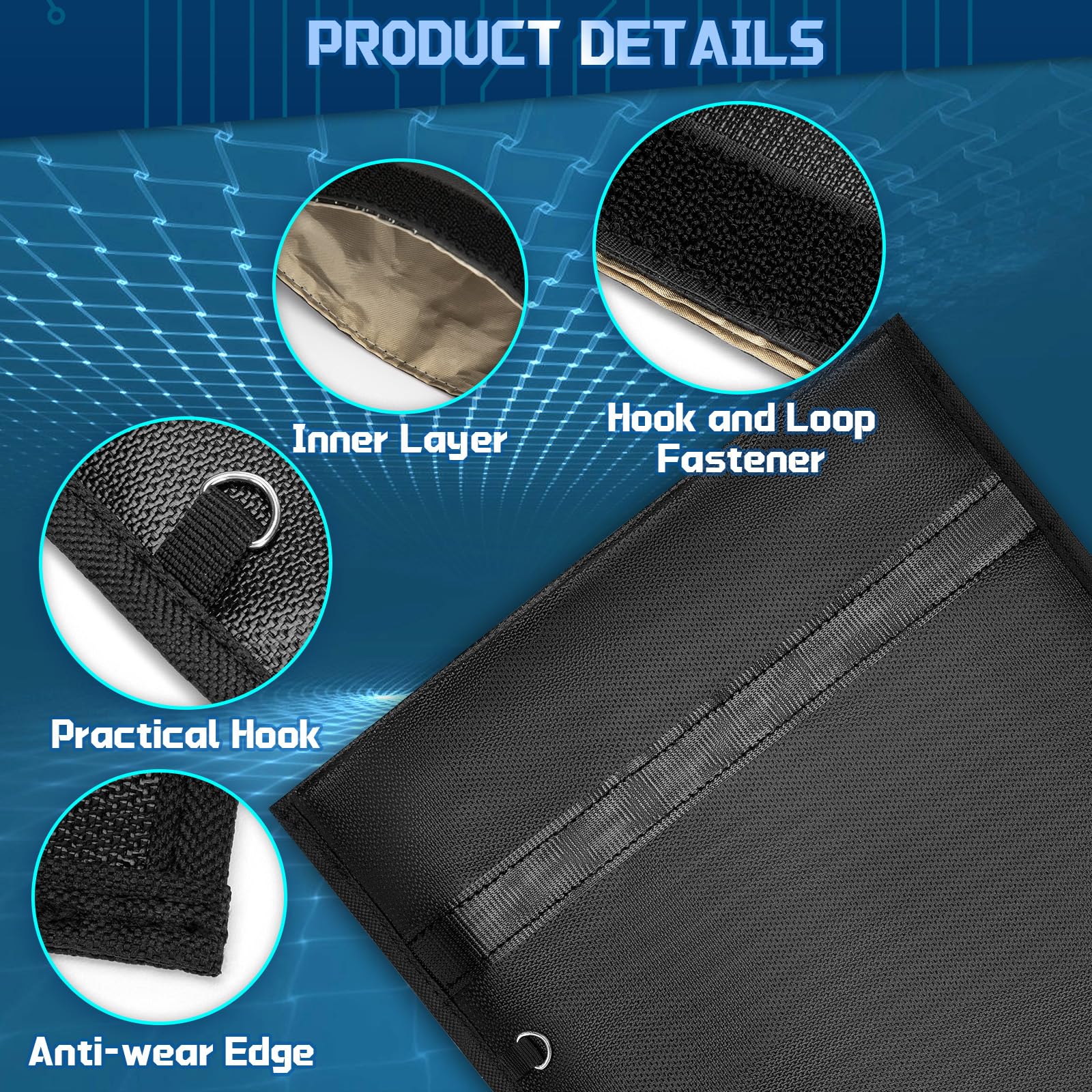 Bolsa Faraday,4 Piezas Faraday Bag Protectora EMP para TeléFonos MóViles,Ordenadores PortáTiles,Tabletas,Llaves de Coche,Gran Bolsa de Blindaje de SeñAl,ProteccióN EMP Impermeable e IgníFuga