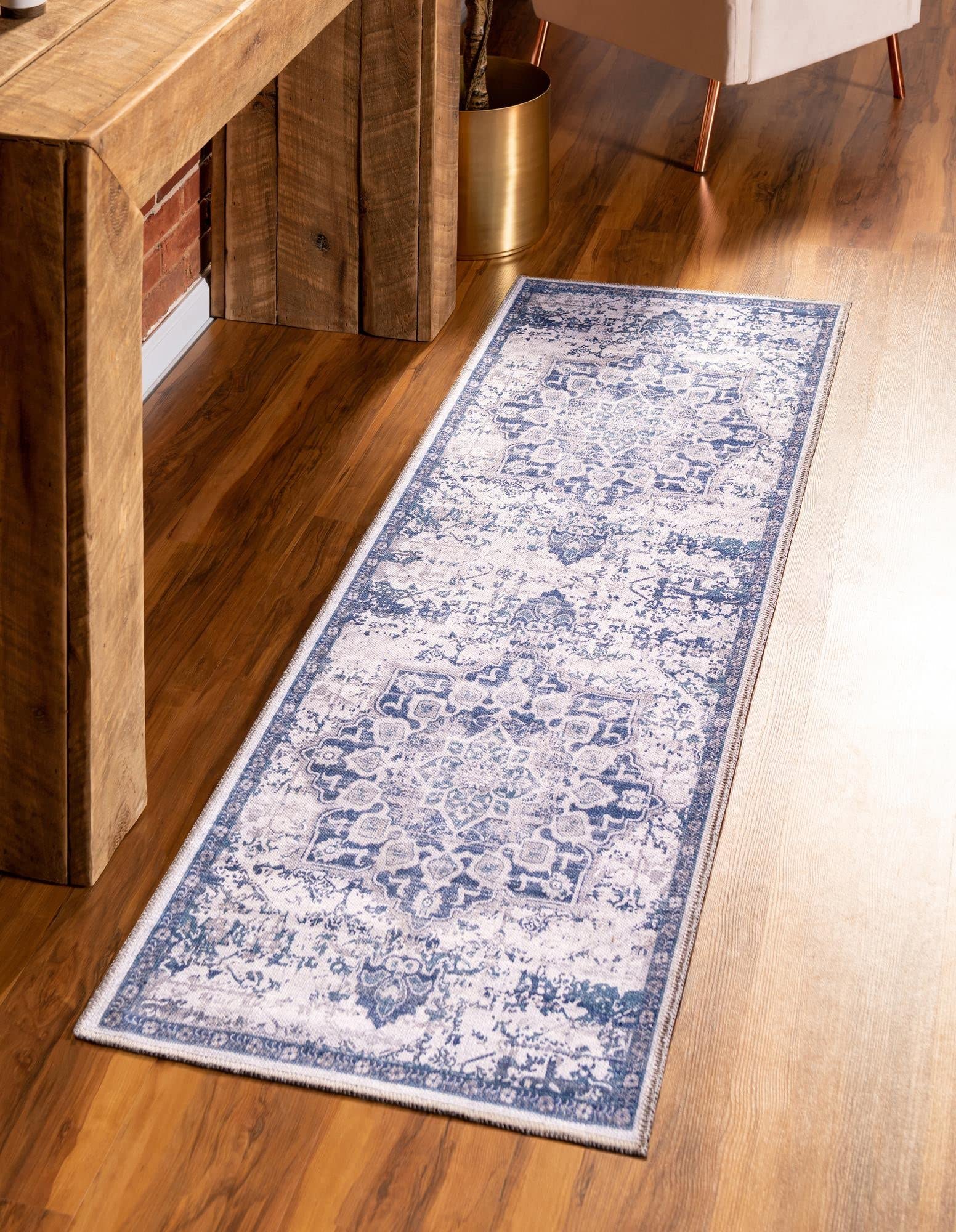 Unique Loom Imperial Collection Läufer, 60x180 Cm – Türkis/Elfenbein, Polypropylen-Flor, Maschinengewebt