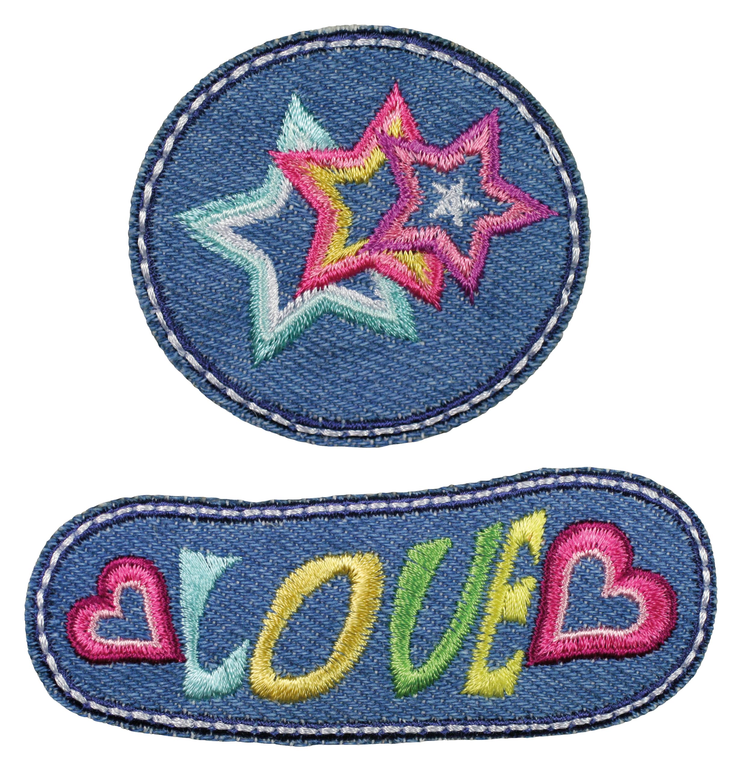 Prym 921492 Appliqué Jeans Stars Multi-Coloured