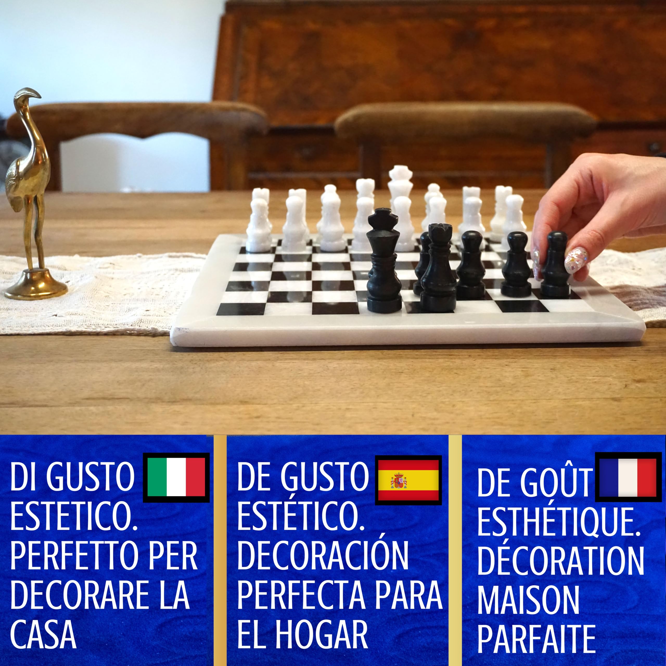 scacchiera marmo- scacchiera marmo elegante |scacchiera in marmo| scacchiere e scacchi.scacchiera professionale in marmo con scrigno. chess set