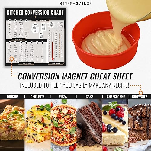 Miniatura 3 de Freidora de aire de silicona para hornear juego de utensilios para hornear de 85 pulgadas XL con tazas para magdalenas raspadores tabla de