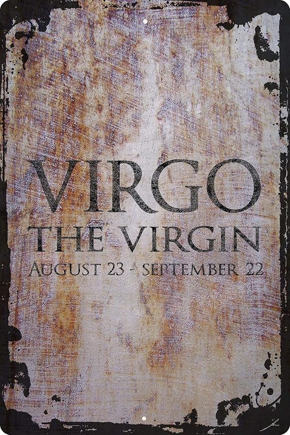 Virgo the virginAugust 23-September 22 zodiac astrology Beige Wall Art Decor Funny Gift 12 x 18 Inch