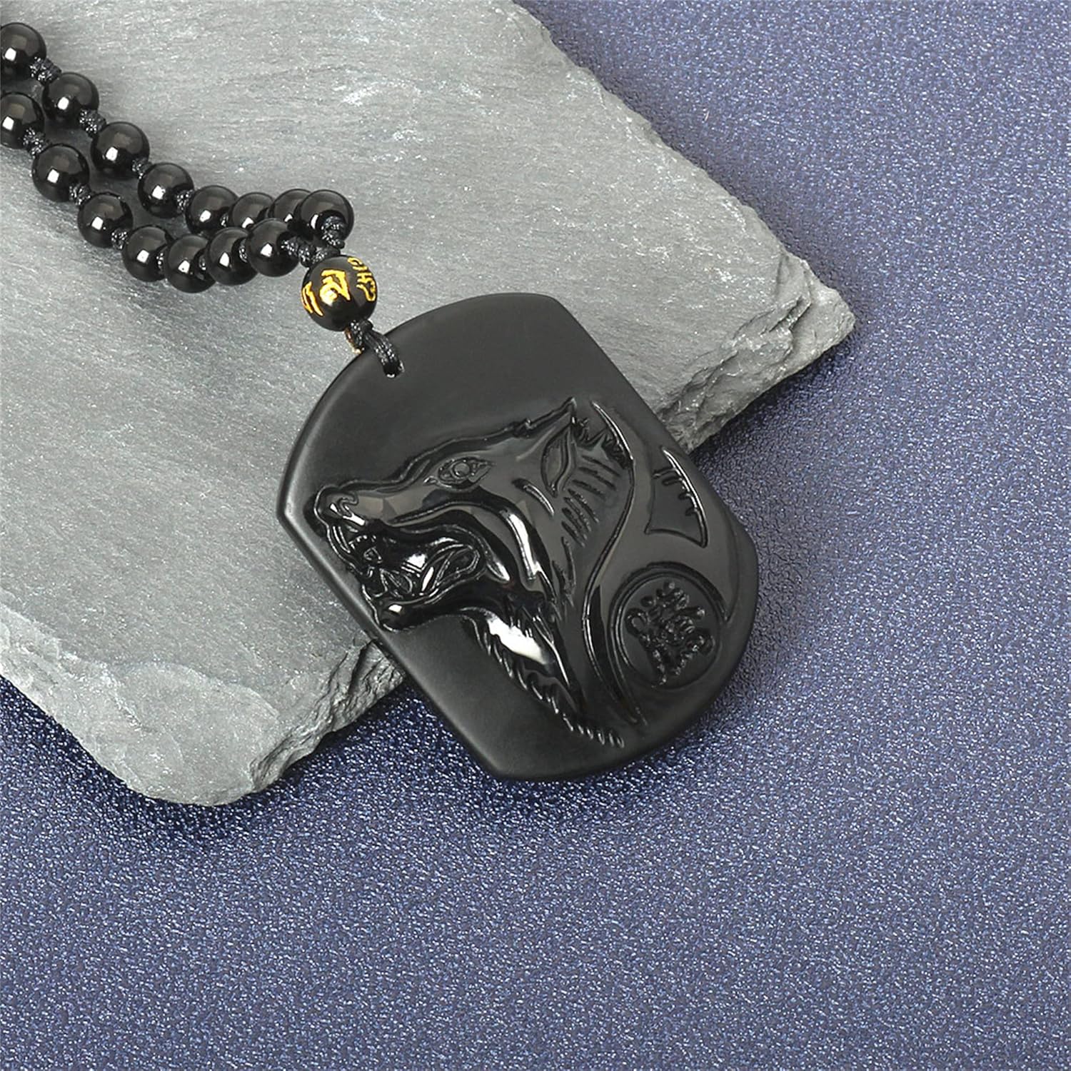 Black Obsidian Necklace Lucky Amulet Protection Pendant with Extended Bead Chain Healing Crystal Stone Talisman Necklaces Jewelry - Image 2