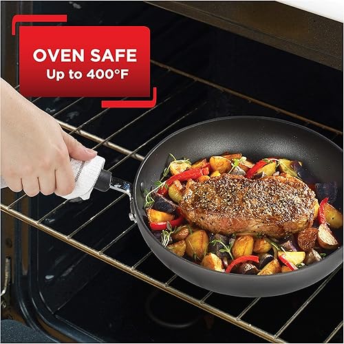 Miniatura 28 de T-fal - Sartén antiadherente de titanio con tapa segura para lavavajillas