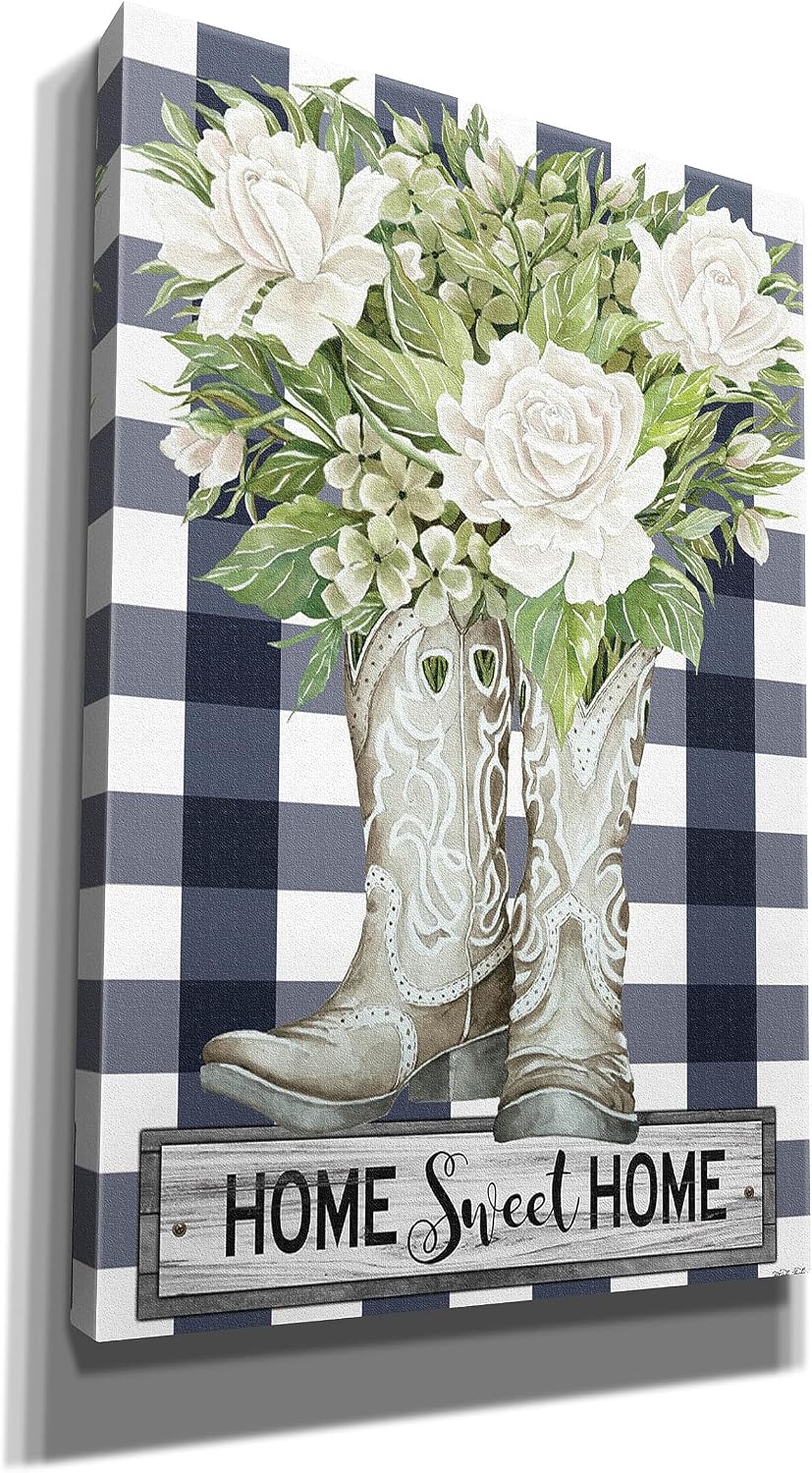 Epic Graffiti 'Home Sweet Home Cowboy Boots' by Cindy Jacobs, Canvas Wall Art, 12"x18"
