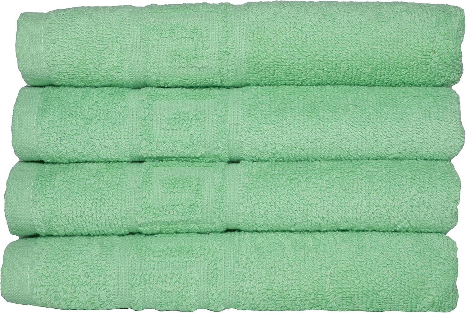 4 LIME GREEN HAND TOWELS SET,100 NATURAL COTTON 50X90 CM LARGE HOTEL