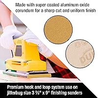 Vista 5 de Dura-Gold Hojas de papel de lija dorado de 1/3 hojas, grano 60 (caja de 16) – 3-2/3 x 9 pulgadas, soporte de gancho y bucle de tamaño de 3-2/3 x 9