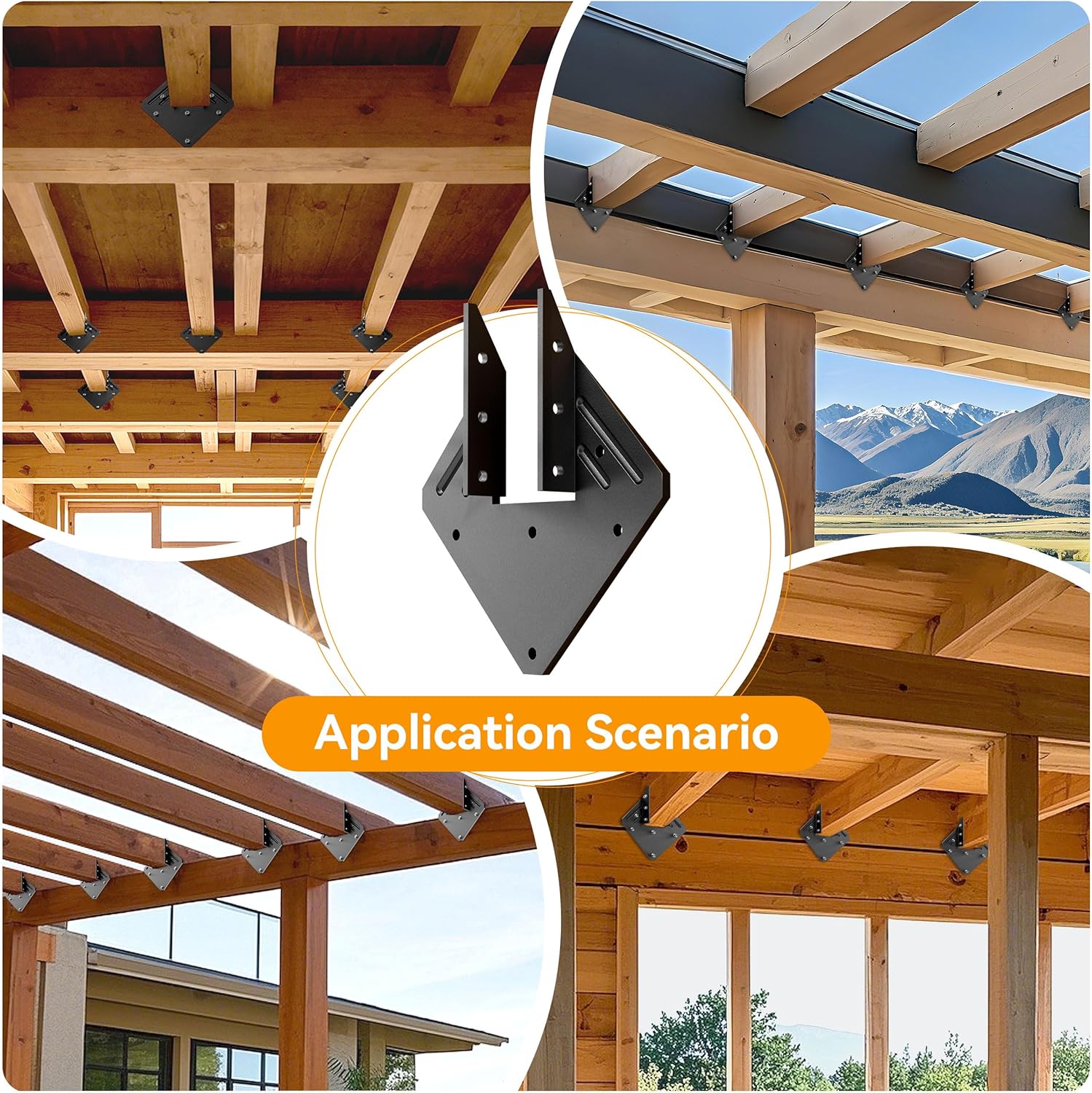 10 Pack Hurricane Ties, 18-Gauge Heavy Duty Joist Hangers, Galvanized Rafter Hurricane Clips, Rafter Brackets Fit 2X Truss to Rafter Connector, for Roofing Trusses Wood Timber Connectors