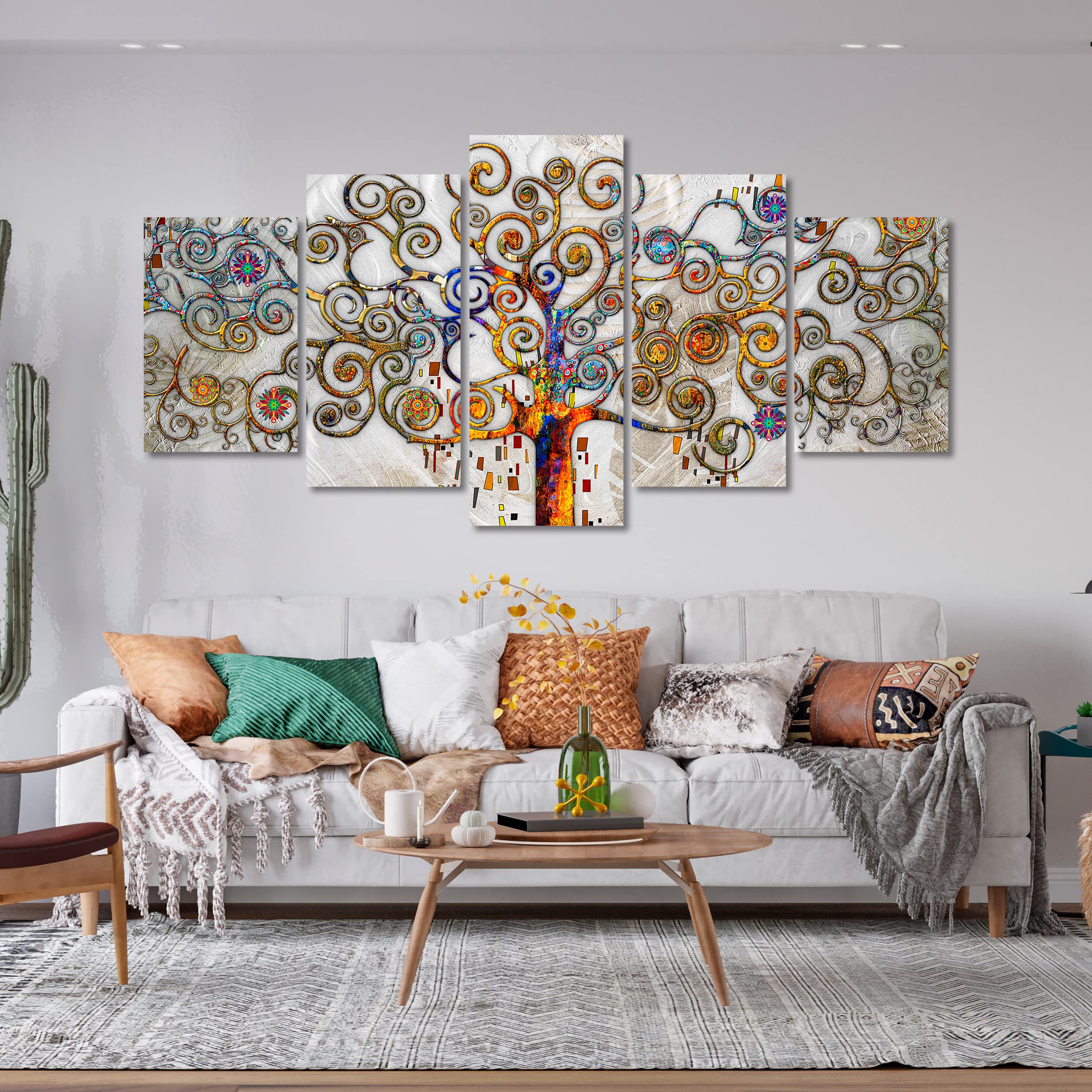 Tableau Abstrait Sur Toile 200x100 Cm - Visario - Prêt à Accrocher - Motif 6322