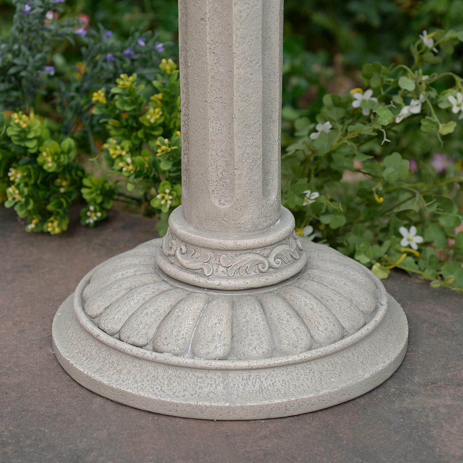 Kenroy Home 51149LTSTN Birdbath, Column Base, Light Stone : Patio, Lawn & Garden