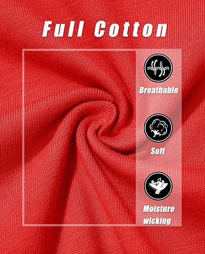 Miniatura 6 de MAGCOMSEN Camiseta de algodón de manga larga con cuello redondo para mujer, camiseta de corte clásico, suave, transpirable, casual, camiseta básica