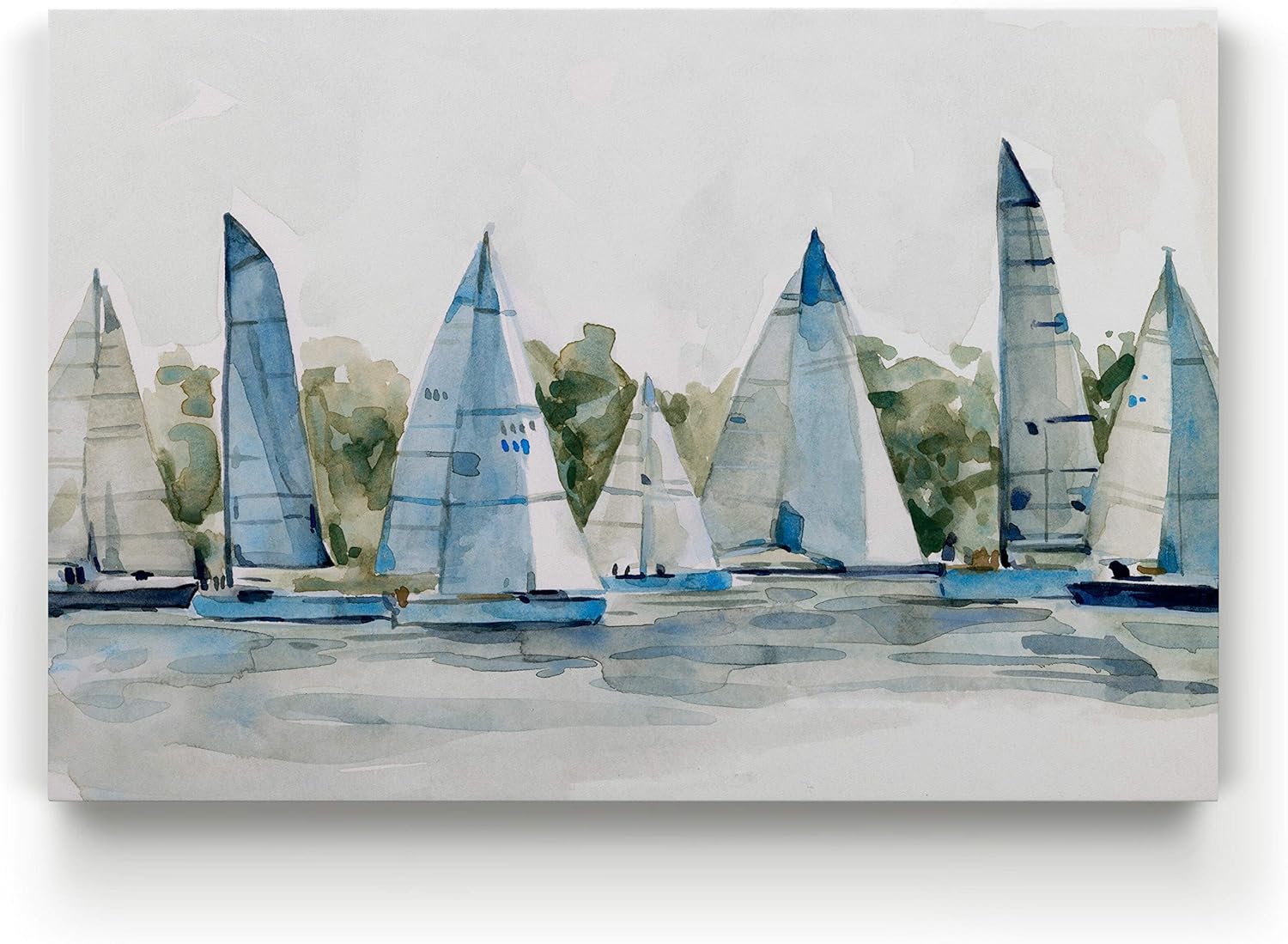Renditions Gallery Soft Sailboat IV' by Emma Scarvey Gallery Wrapped Canvas Wall Art, 36x48, SOFE