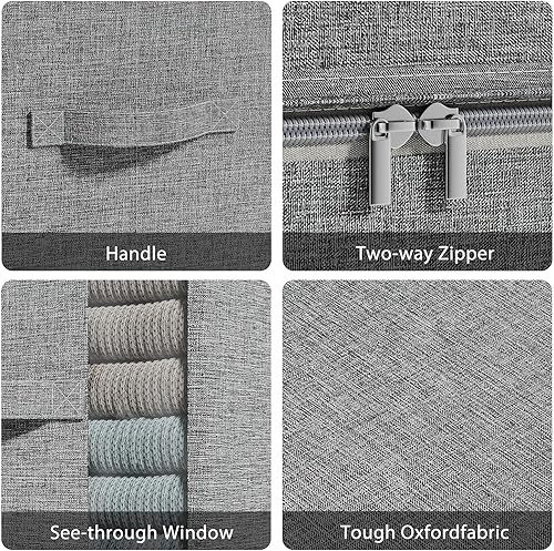 Miniatura 5 de Contenedores de almacenamiento de ropa con marcos resistentes, caja organizadora de ropa plegable de tela para mudanza, cubo de almacenamiento de