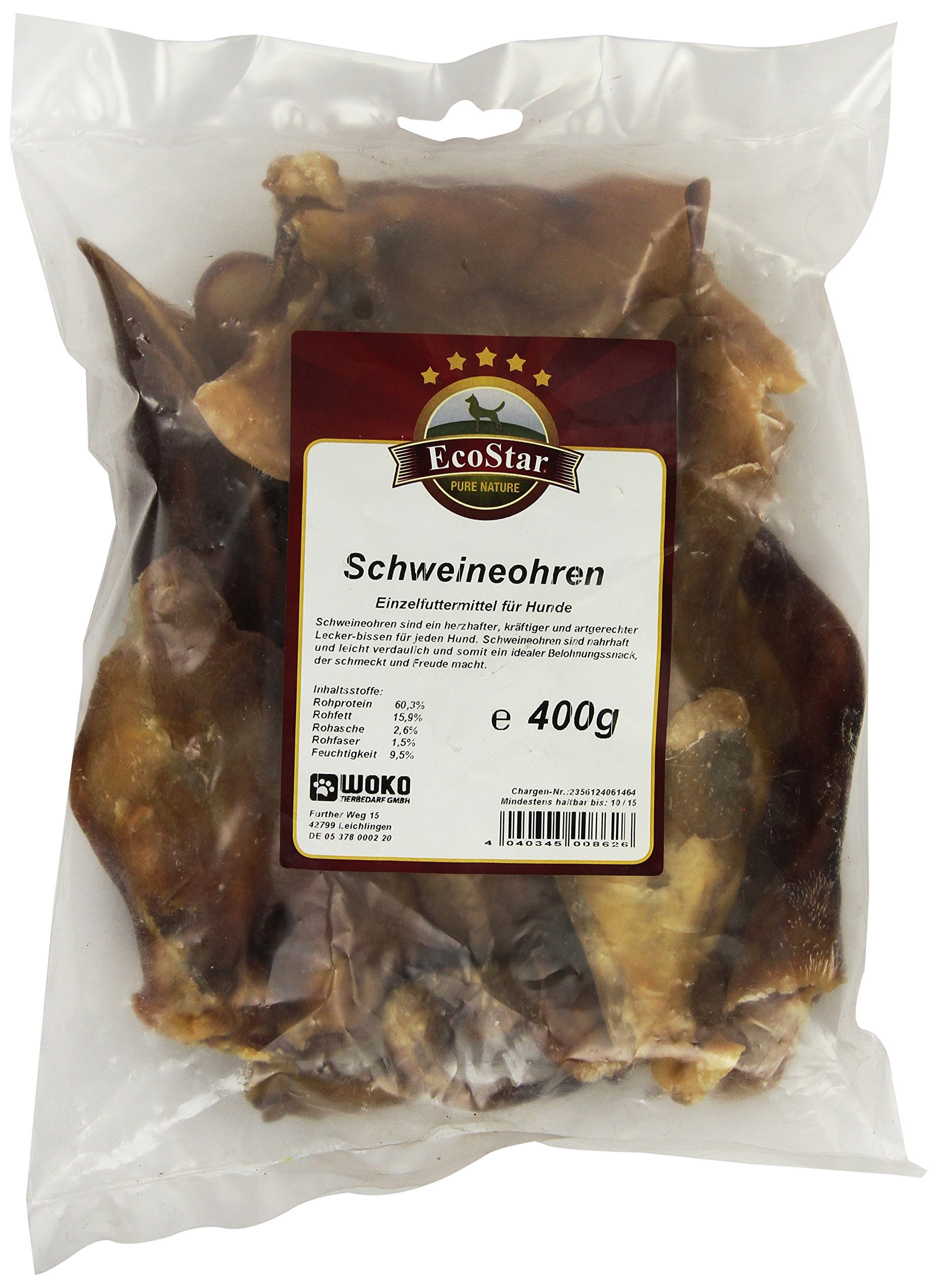 EcoStar Snack Oreilles de Porc pour Chien 400 g
