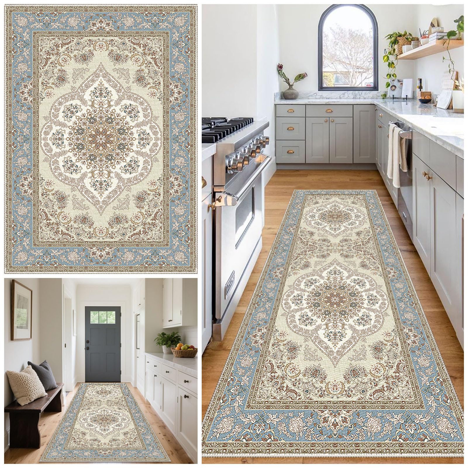 Carpet Runners for Hallways Non Slip Machine Washable Kitchen Runner Long Carpet Runner Absorbent Carpet Floor Mat Rug Hallway Hall Runner Narrow Rugs Area Rug Runner Rug for Hallway 60 x 180 cm