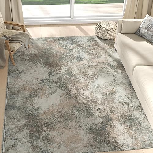 Vista 84 de jinchan Alfombra moderna lavable de 2 x 6 pulgadas, alfombra abstracta para pasillo, color gris pardo, alfombra de interior sobreteñida
