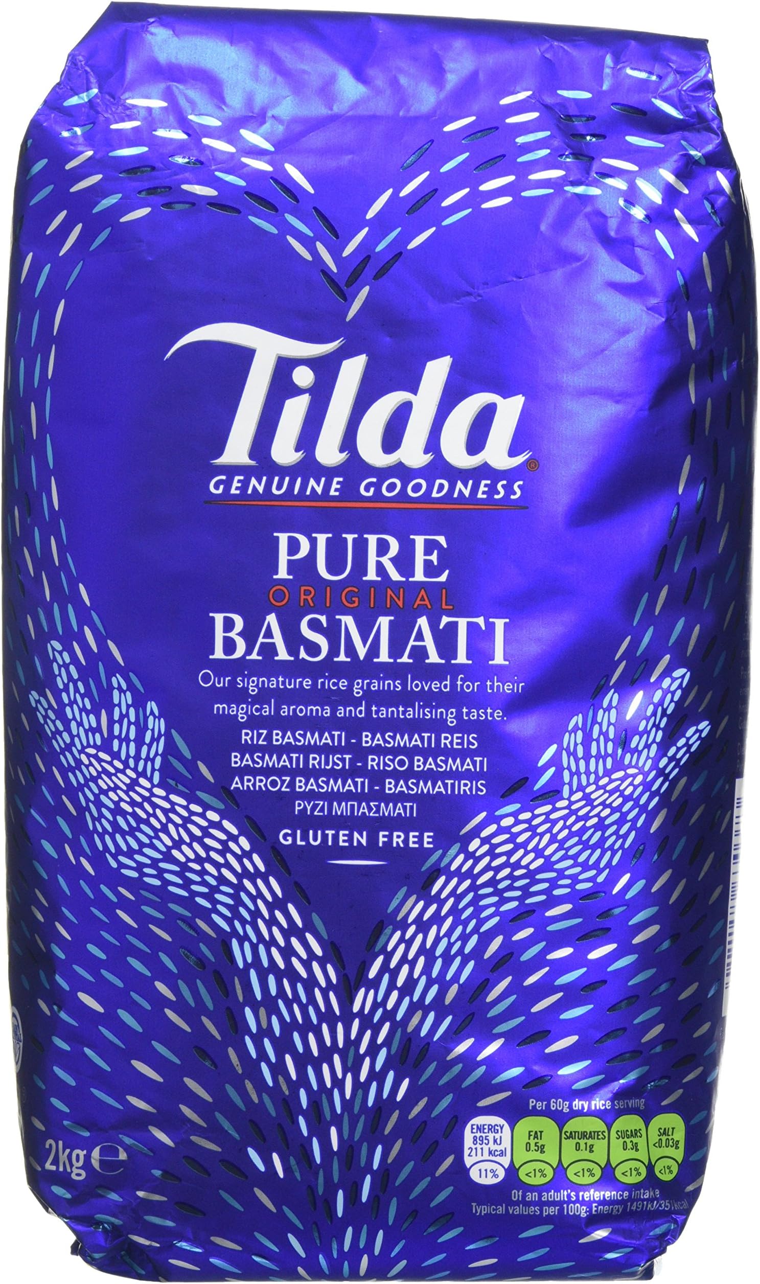 Tilda Pure Basmati Rice 2kg, Pack of 2