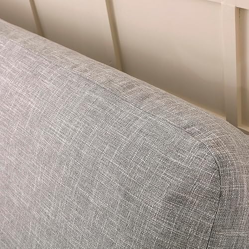Miniatura 4 de OctoRose Tapicería de tamaño matrimonial con 3 cremalleras laterales de lino grueso, funda de futón plateado, funda de colchón para sofá cama (lino