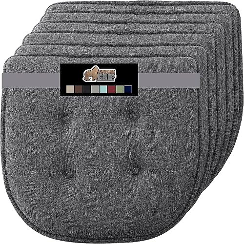 Miniatura 44 de Gorilla Grip - Cojines de espuma viscoelástica para silla, comedor, mesa de cocina, sillas de oficina, se mantienen en su lugar, de microfibra, Negro