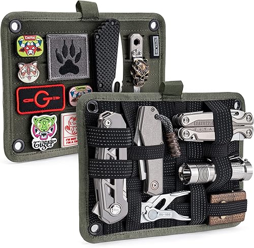 TACTICAL_GEEK TCM EDC - Tabla organizadora para equipo de viaje, mochila antideslizante y elástica para equipo de viaje, organizador de rejilla