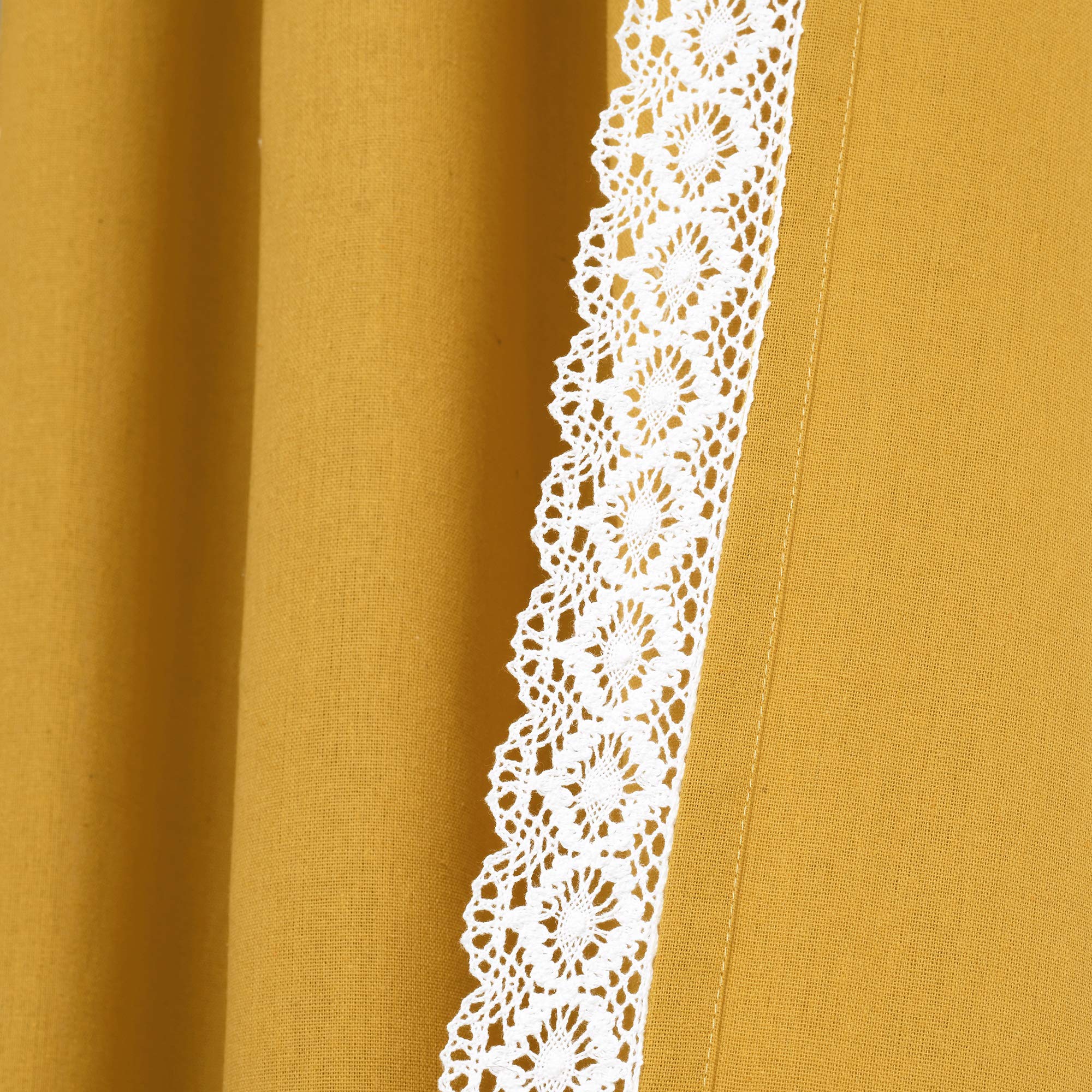 Lush Decor Rosalie Paire de Rideaux de fenêtre Style Rustique pour Salon, Salle à Manger, Chambre à Coucher 213,4 x 137,2 cm Jaune 213,4 x 137,2 cm