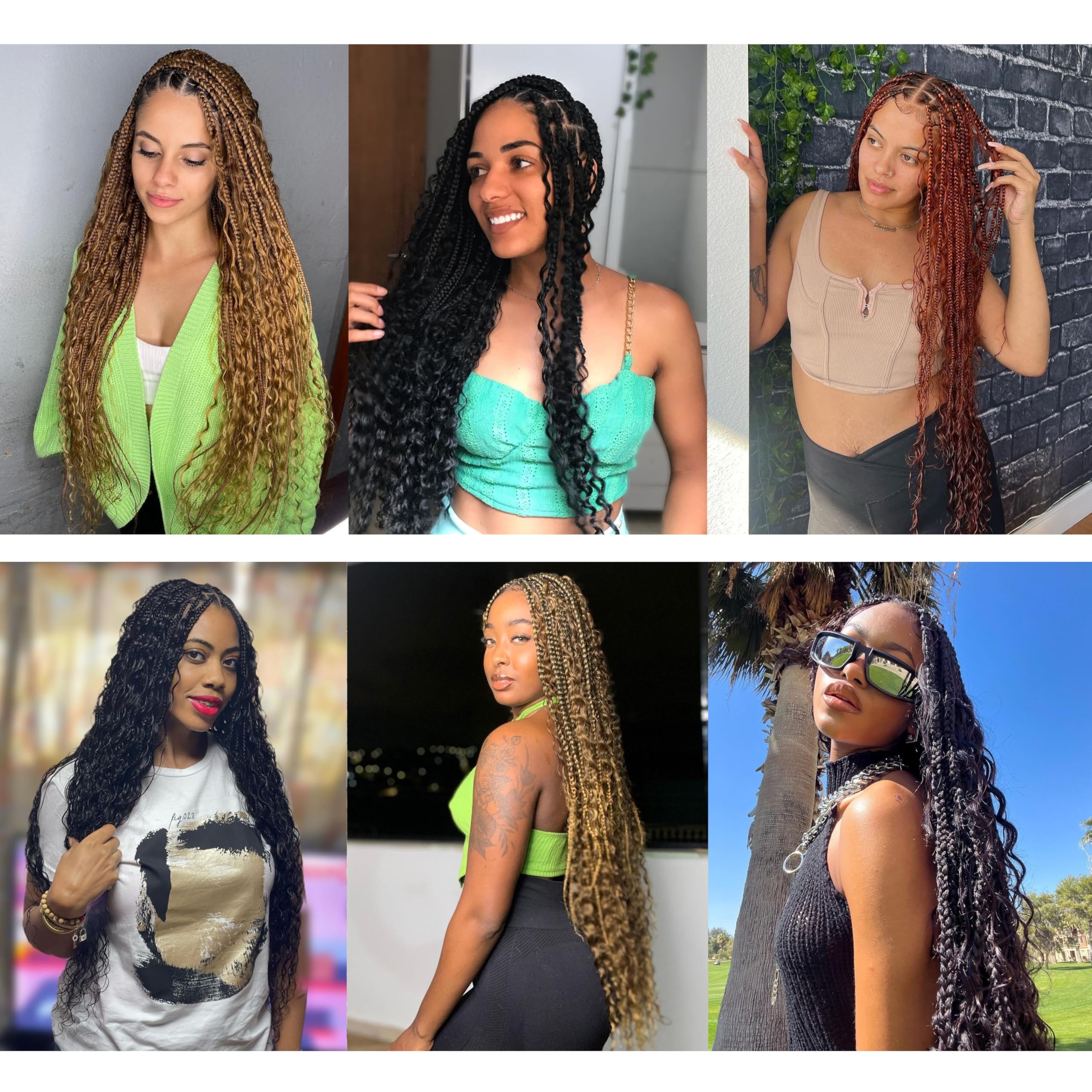 18 Inch Goddess Box Braids Crochet Hair Protein Fiber Pre Looped Amazon.com : Goddess Box Braids Crochet Hair 18 inch Boho  main image 2