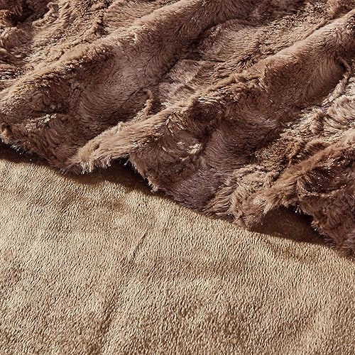 Miniatura 5 de Manta de cama de cuero sintético, suave, acogedora, cálida y esponjosa, con estampado, forro polar