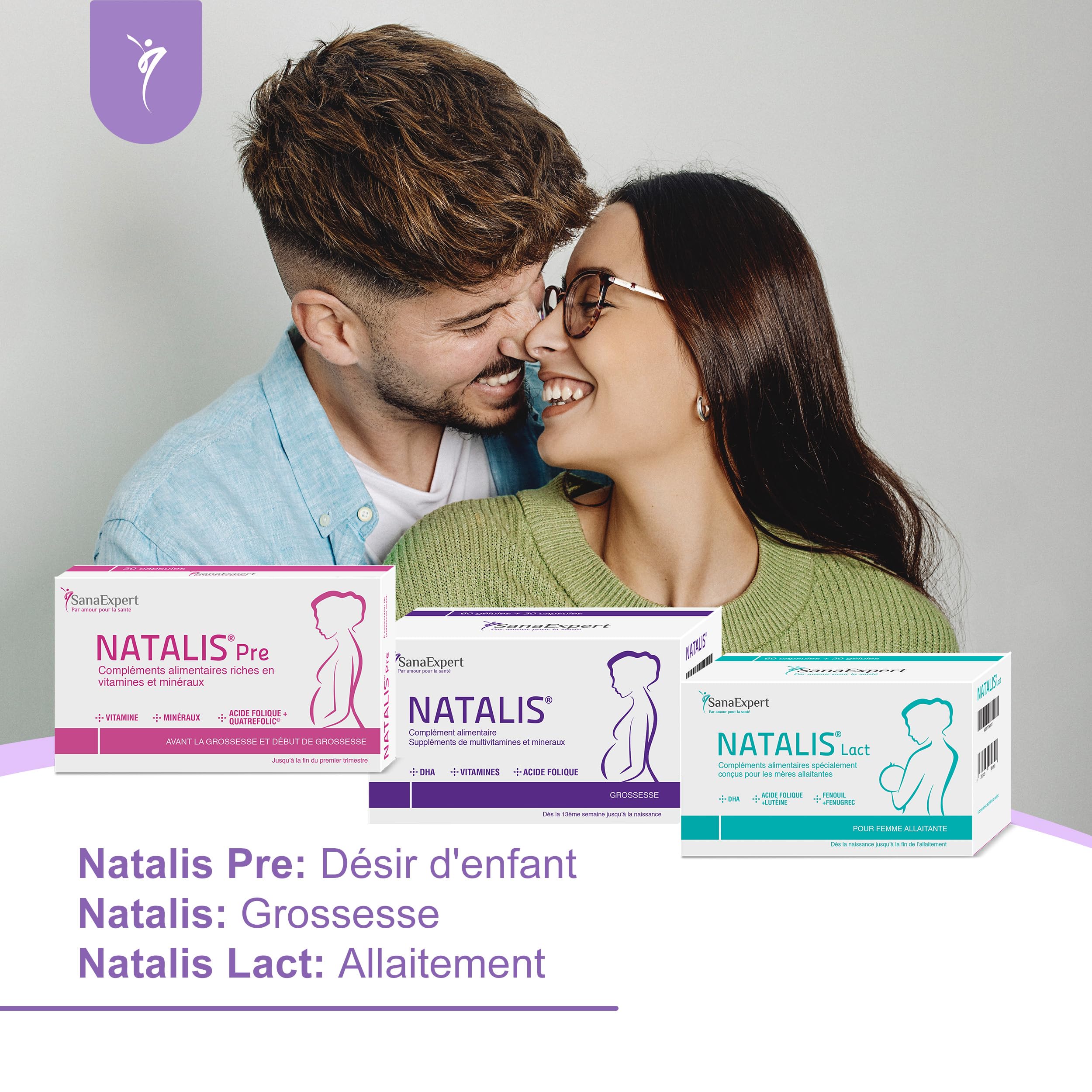 SanaExpert Natalis – Complément Alimentaire Prénatal pour Femmes – Avec acide folique, fer, DHA, vitamines et minéraux essentiels – 90 capsules – Fabriqué en Allemagne